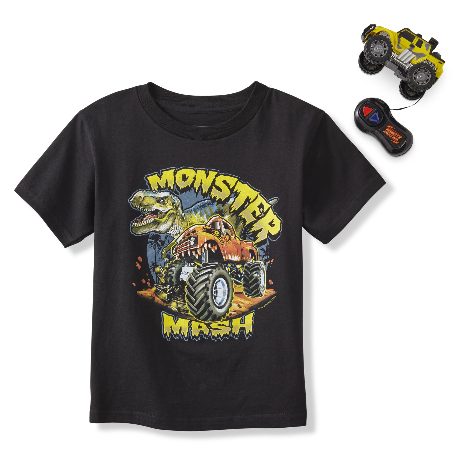 Rudeboyz Boys' Graphic T-Shirt & Remote Control Truck - Monster Mash