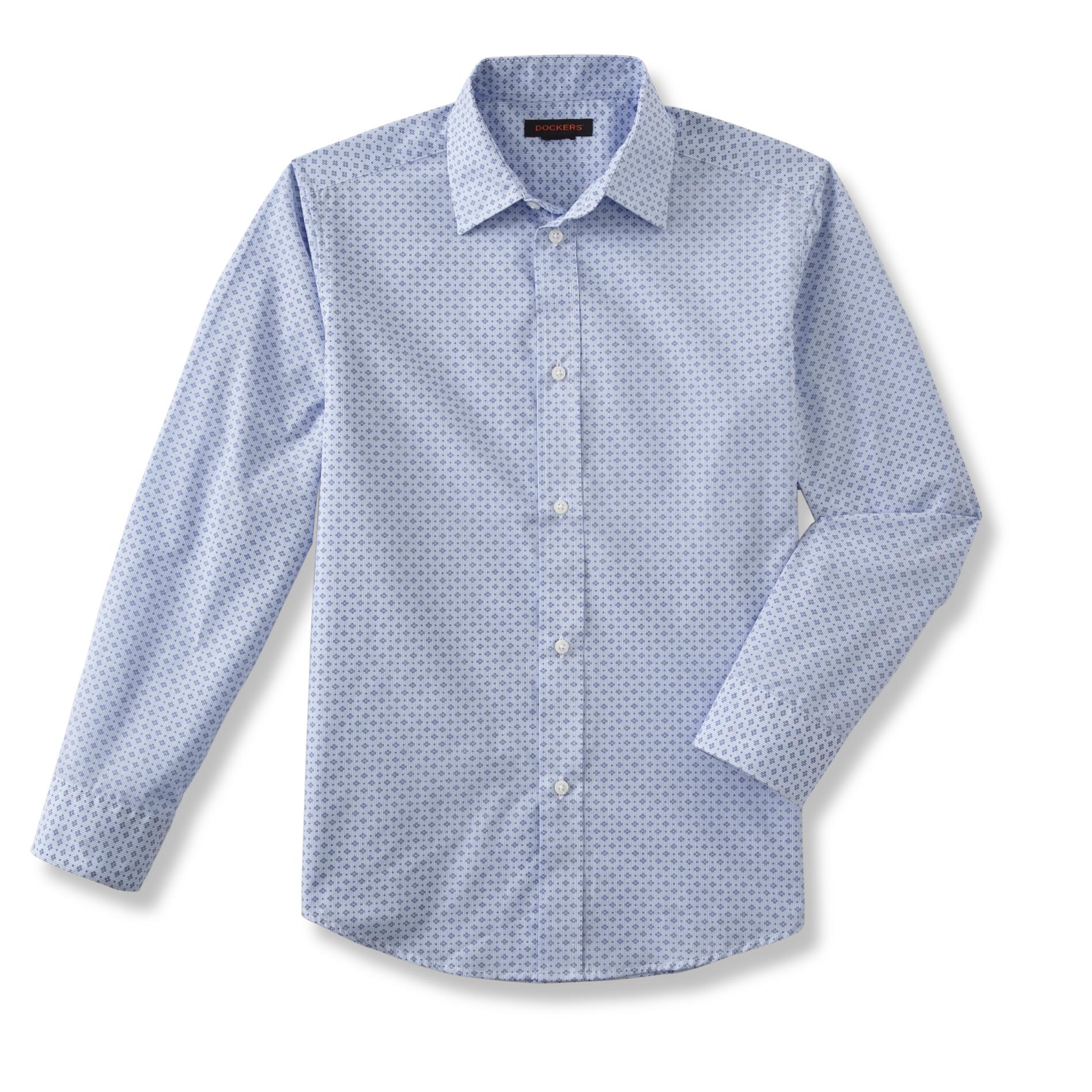 Dockers Boys' Button-Front Shirt - Striped & Diamond Dots