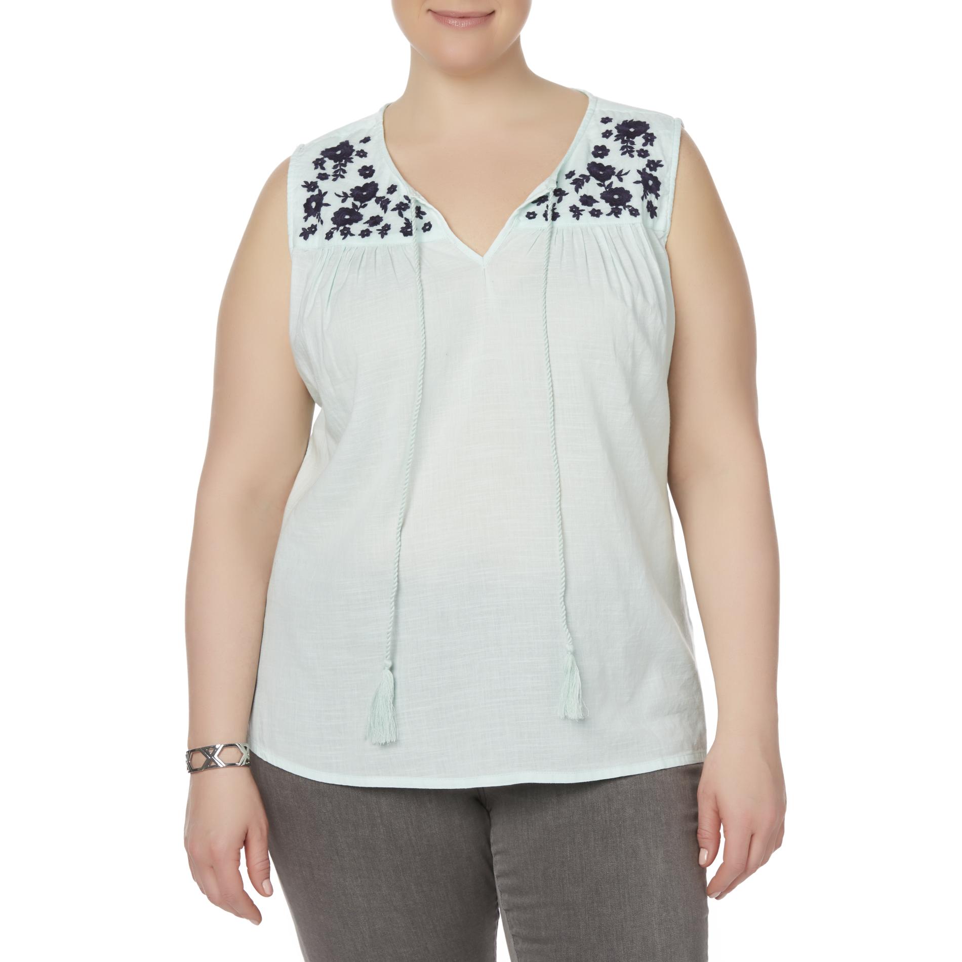 Plus Size Basic Editions Women’s Plus Sleeveless Blouse, Size: 1XL, Bay Plus Size Basic Editions Women’s Plus Sleeveless Blouse, Size: 1XL, Bay