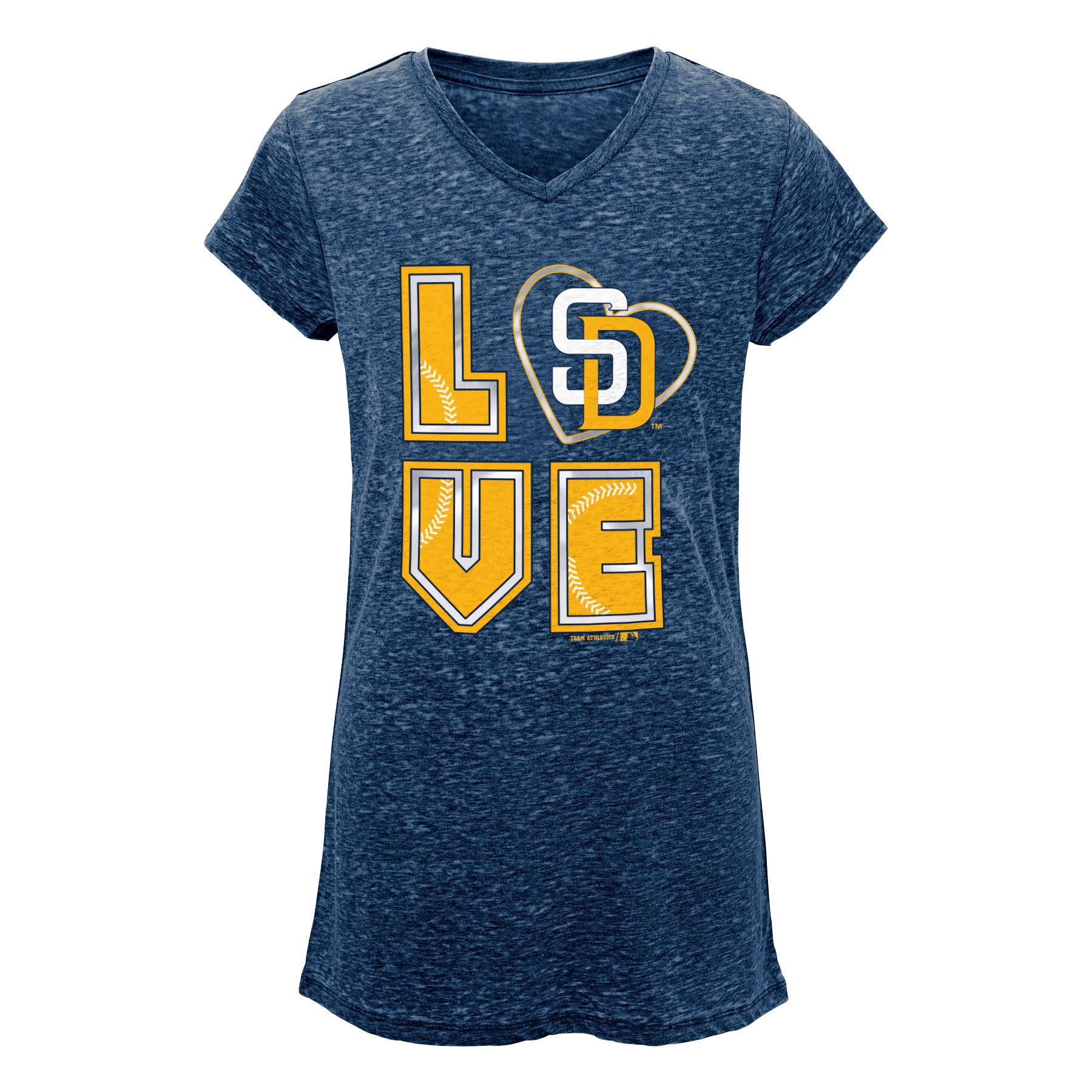 MLB Girl's Burnout T-Shirt - San Diego Padres