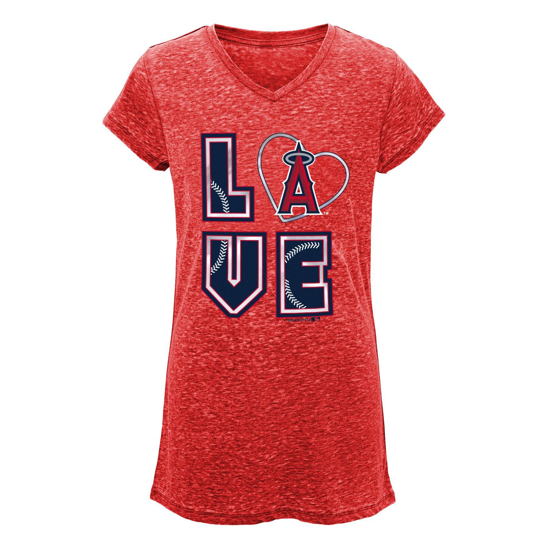 MLB Girls' Burnout T-Shirt - Los Angeles Angels of Anaheim