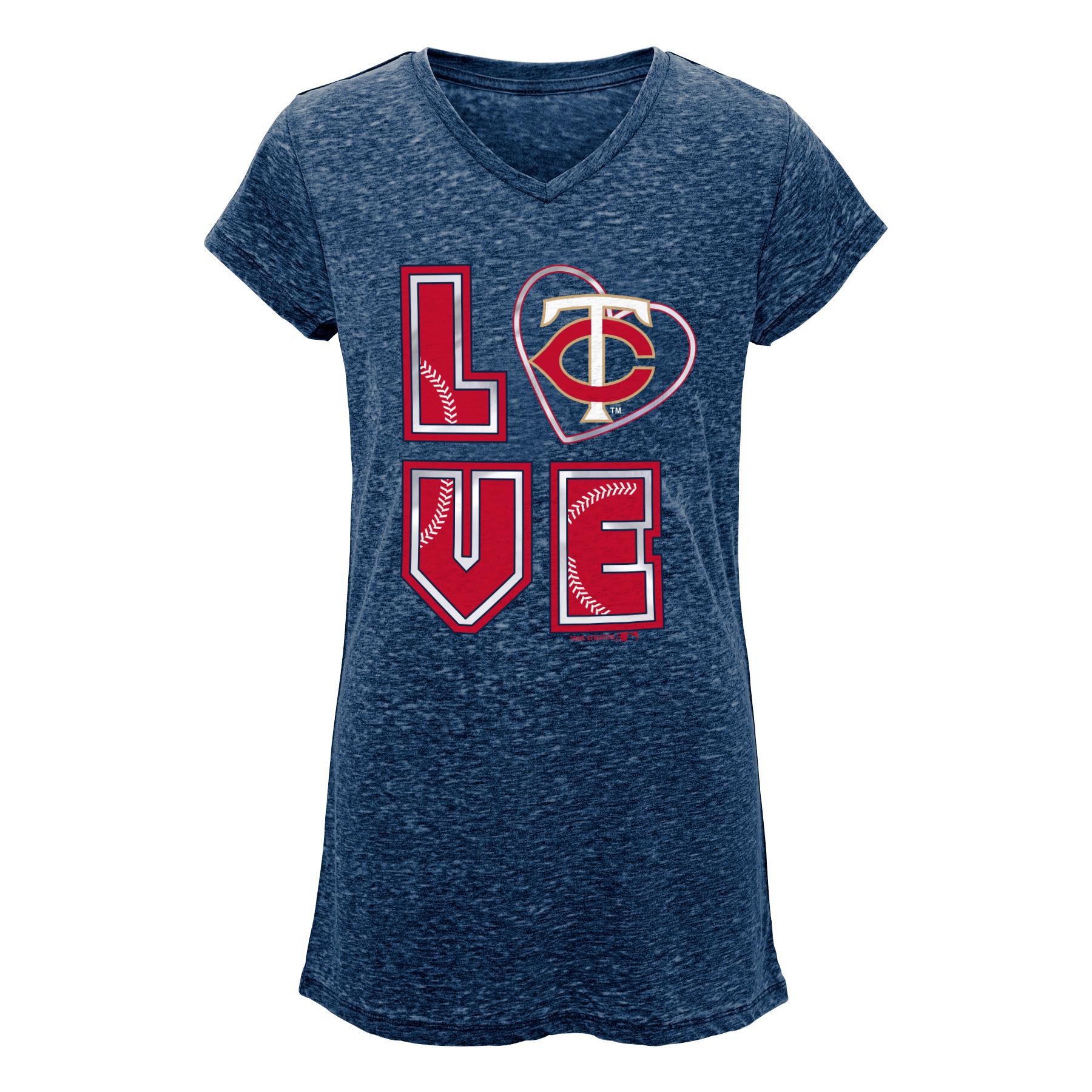 MLB Girls' Burnout T-Shirt - Minnesota Twins