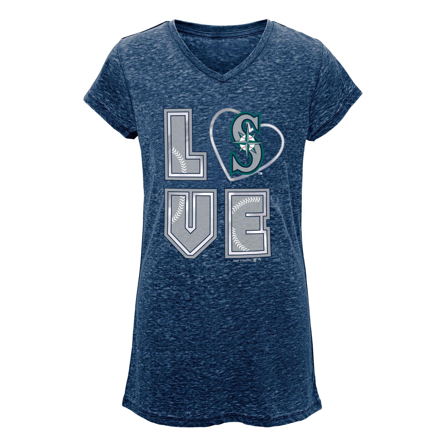 MLB Girls' Burnout T-Shirt - Seattle Mariners