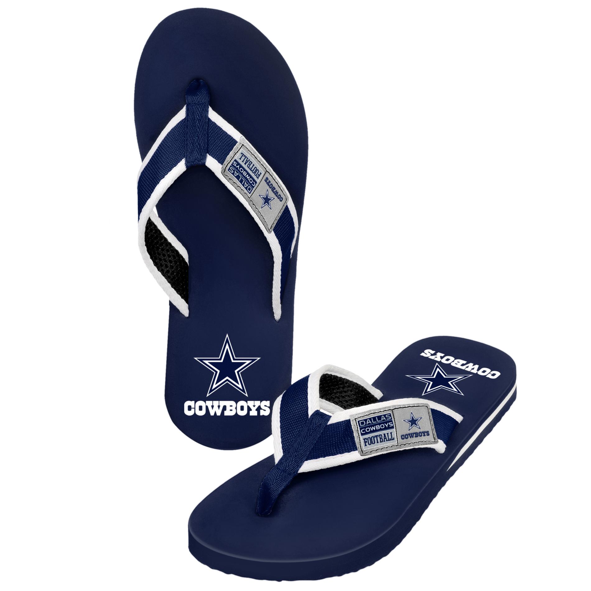 dallas cowboys flip flops