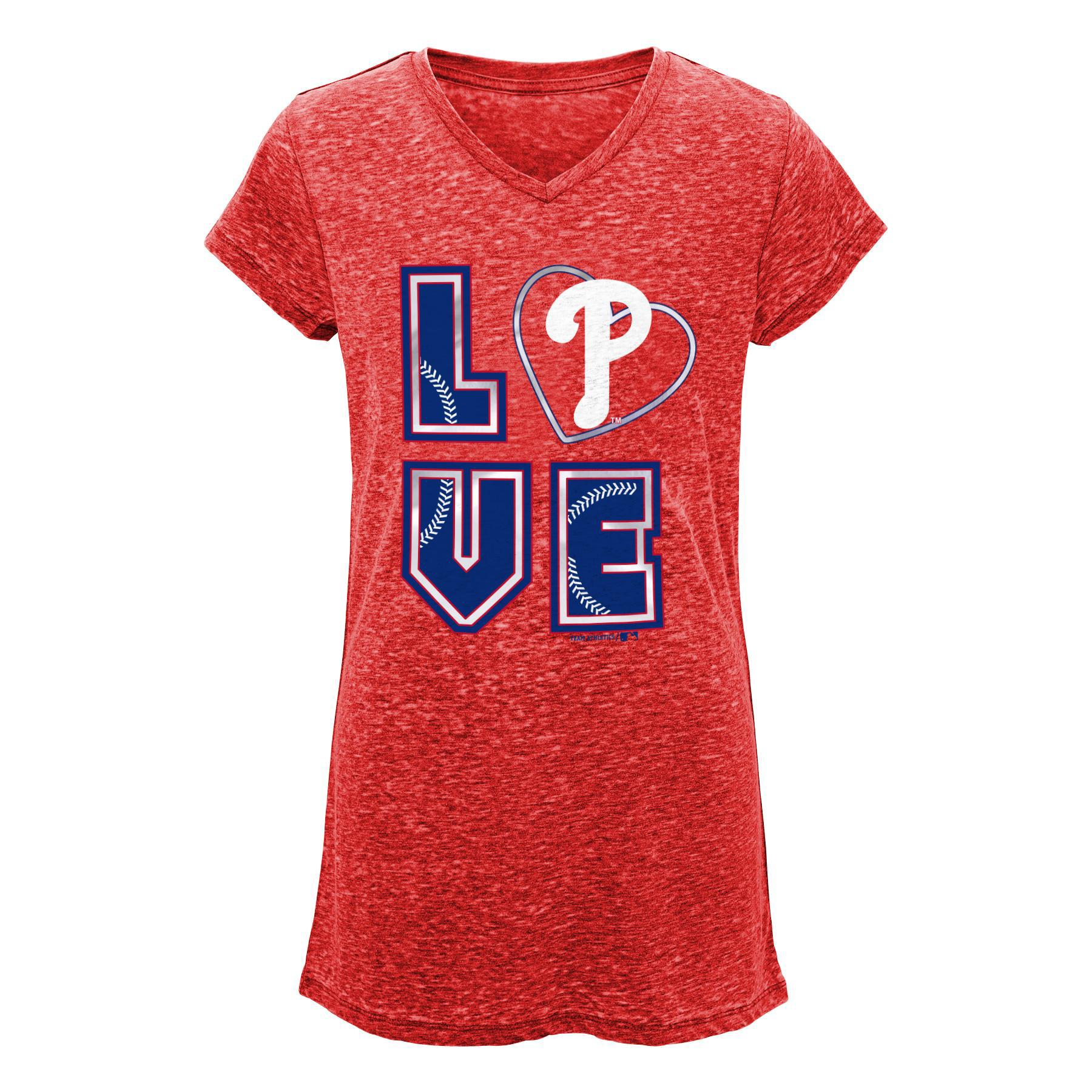 MLB Girls' Burnout T-Shirt - Philadelphia Phillies