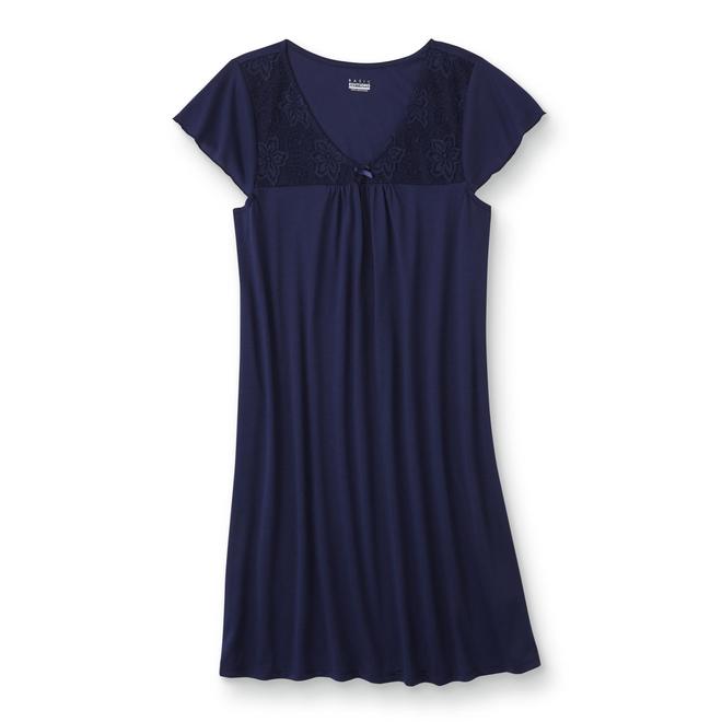 Basic Editions Women's Flutter-Sleeve Nightgown