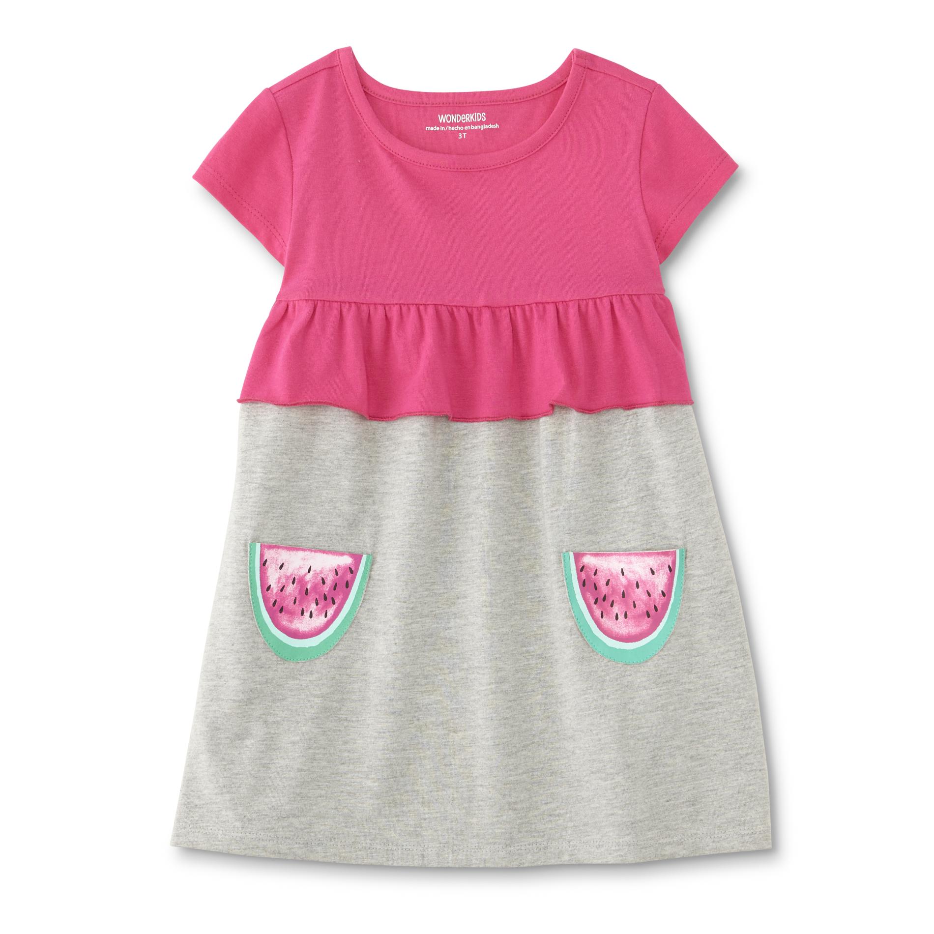 Toughskins Infant & Toddler Girls' T-Shirt Dress - Watermelon