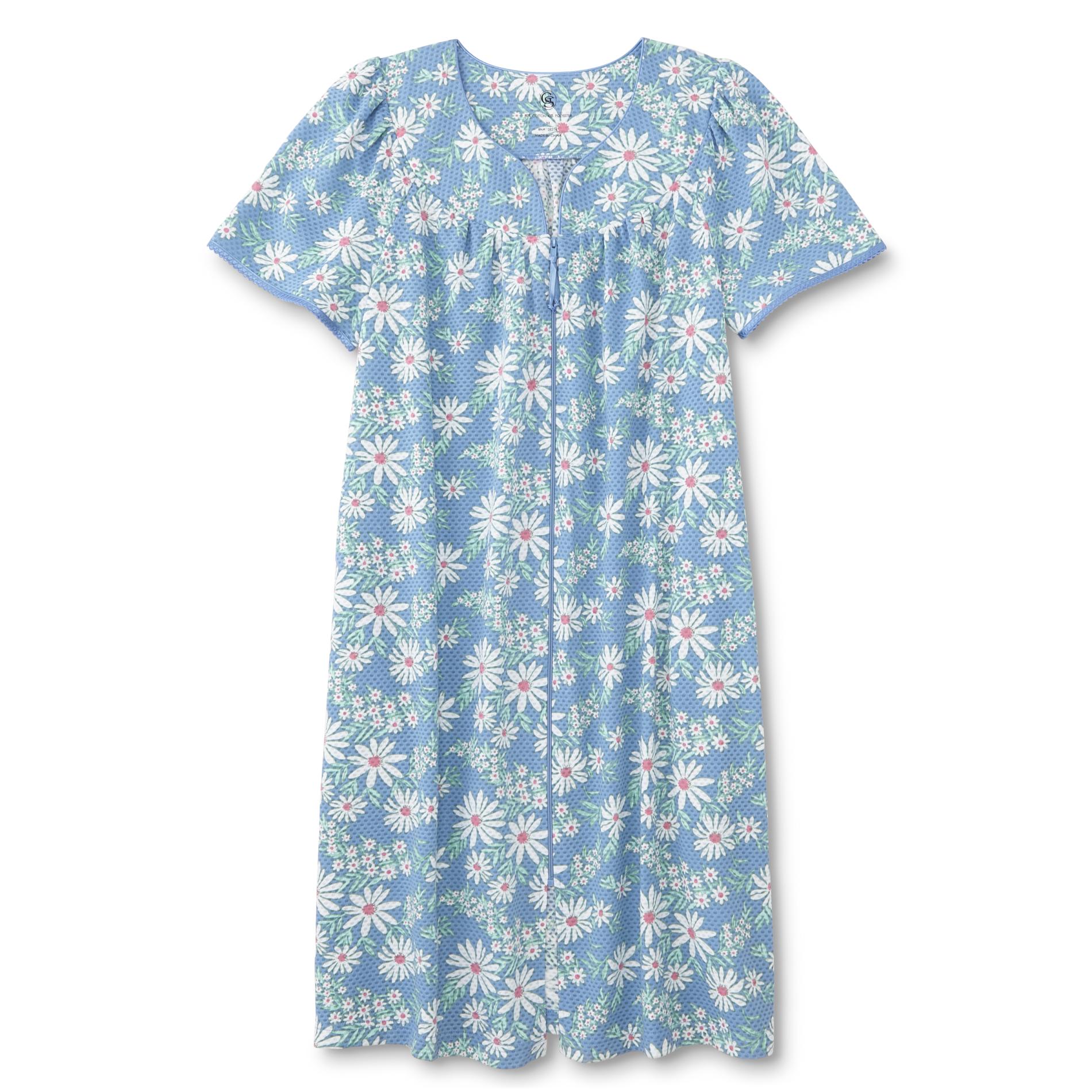 Granada Women's ZipperFront Duster Robe Floral Shop Your Way