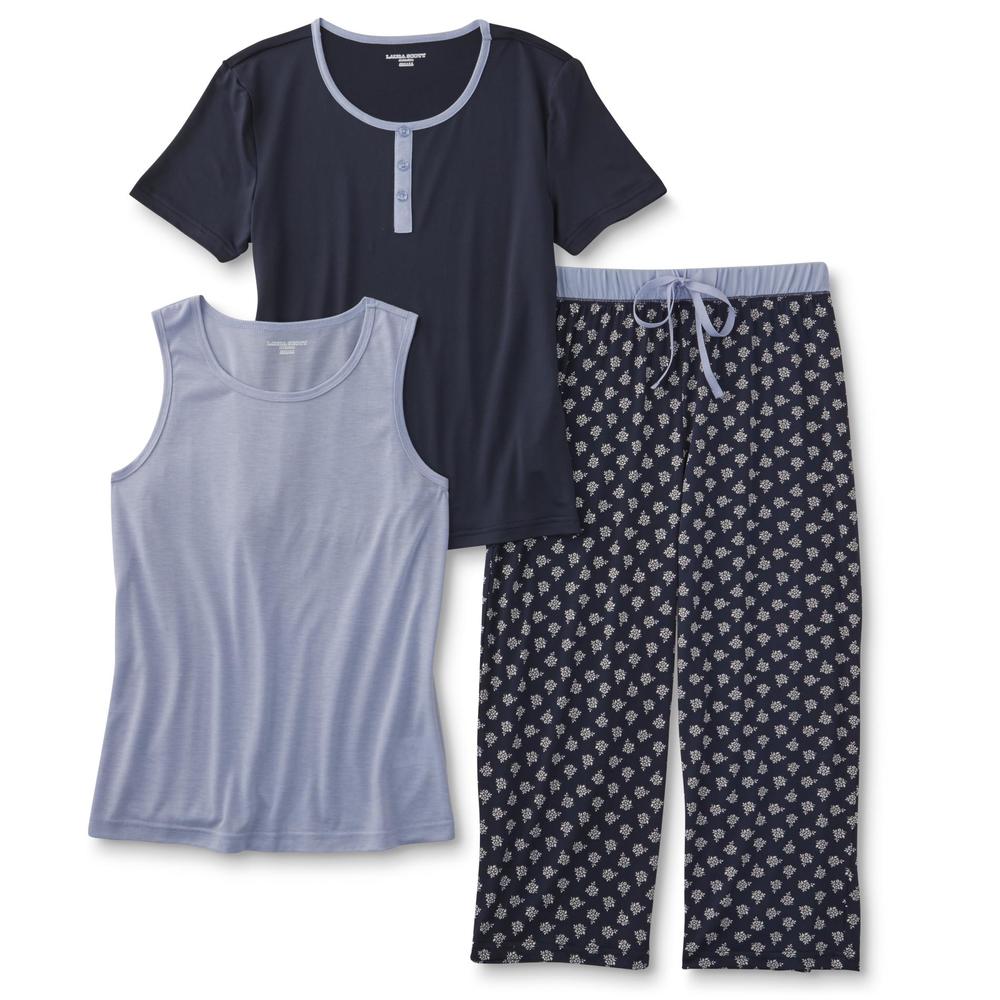 Laura Scott Women's Pajama Shirt, Tank Top & Pants - Floral