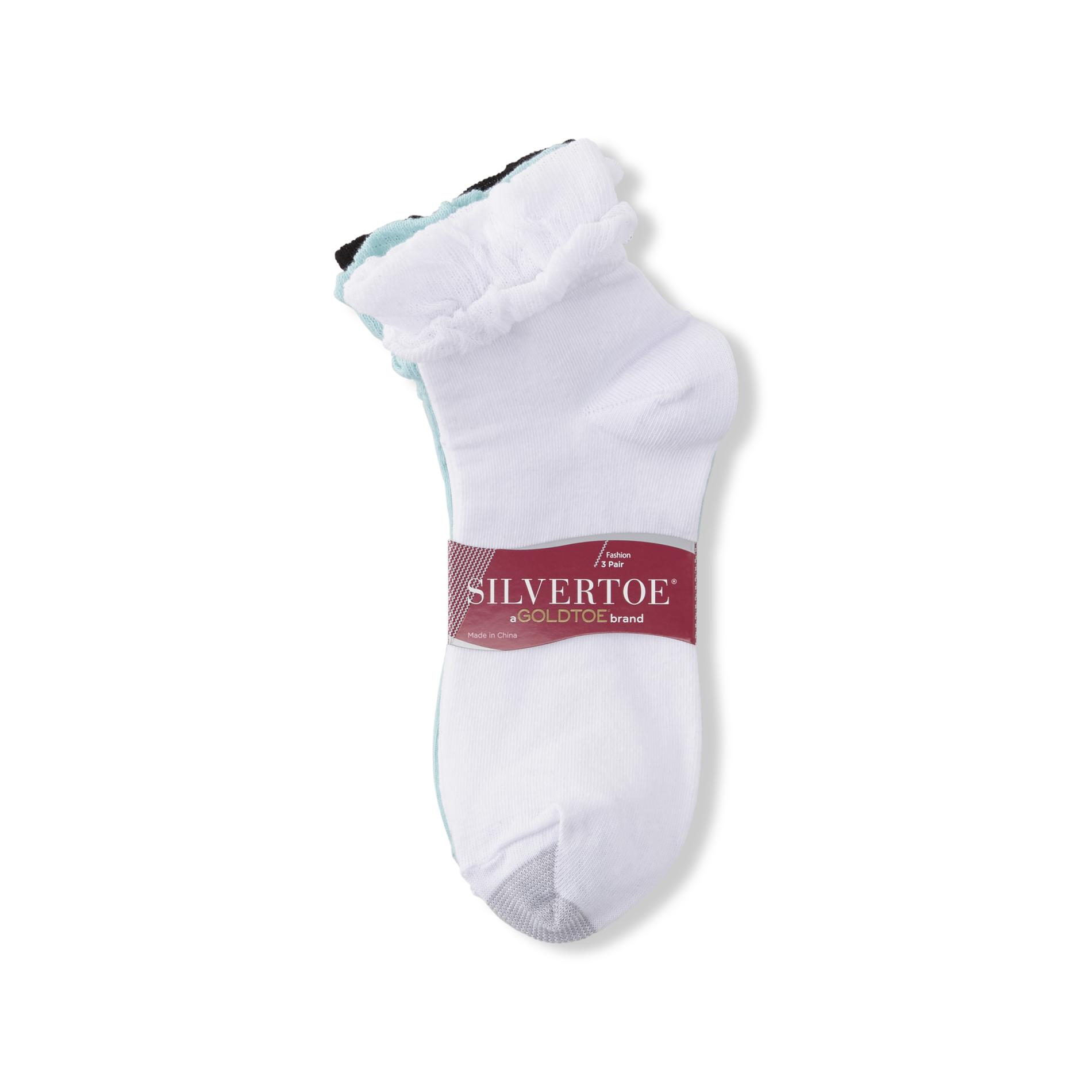 Silvertoe Women's 3-Pairs Ankle Socks