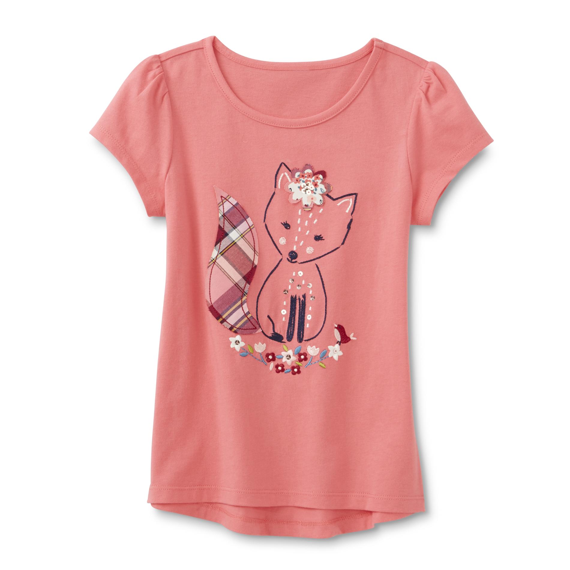 Toughskins Girl's Embellished T-Shirt - Fox