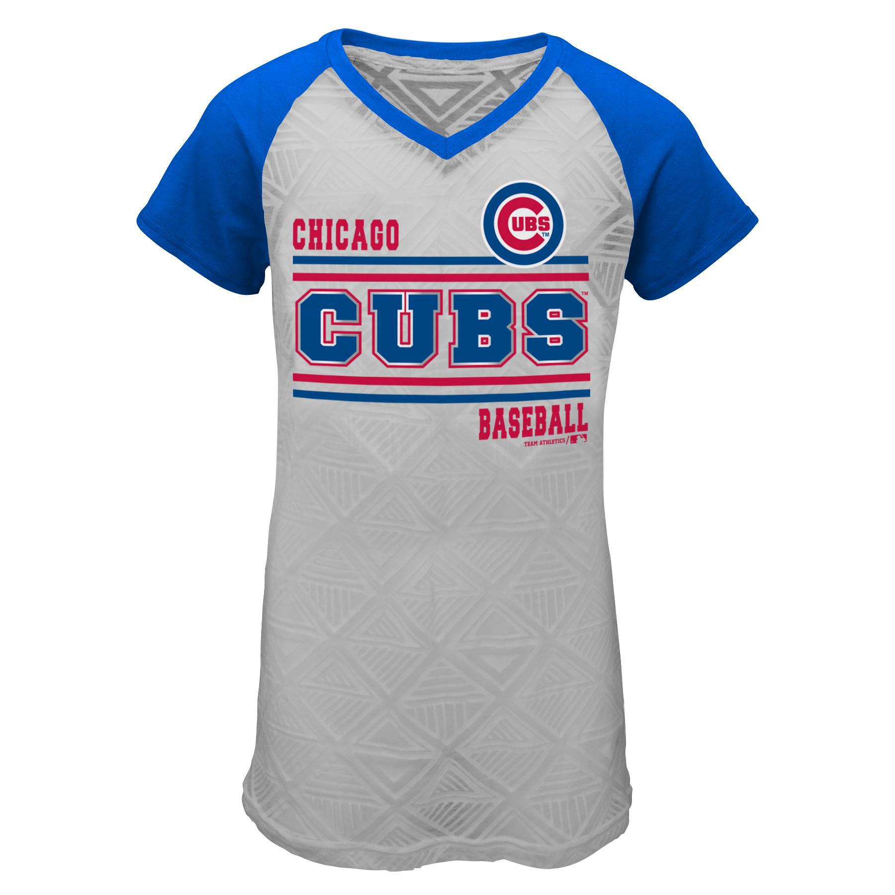 MLB Girls' Burnout Graphic T-Shirt - Chicago Cubs