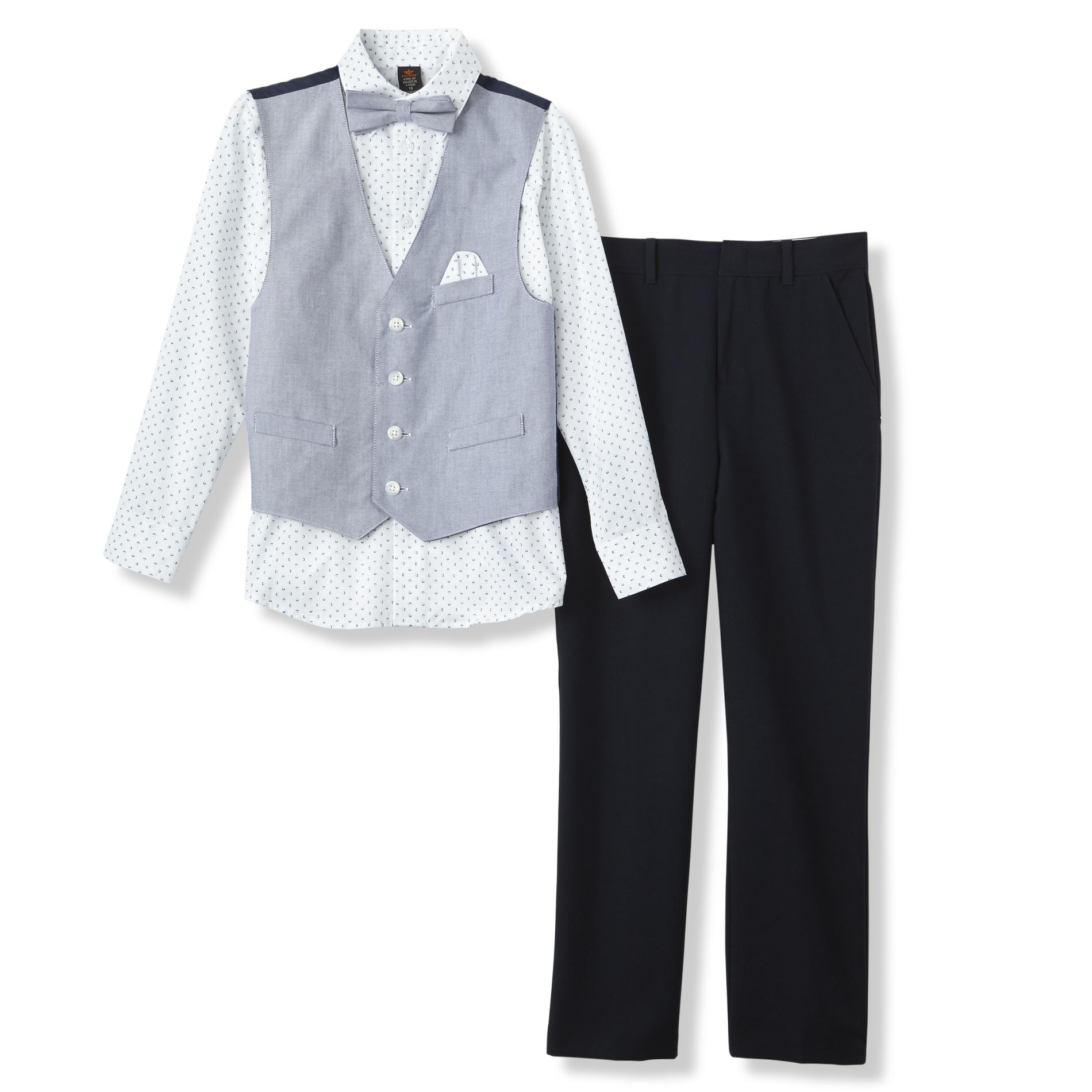 Dockers Boys' Dress Shirt, Vest, Pants & Bow Tie - Geometric