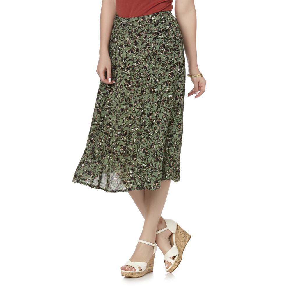 Laura Scott Women's Crepon Skirt - Floral