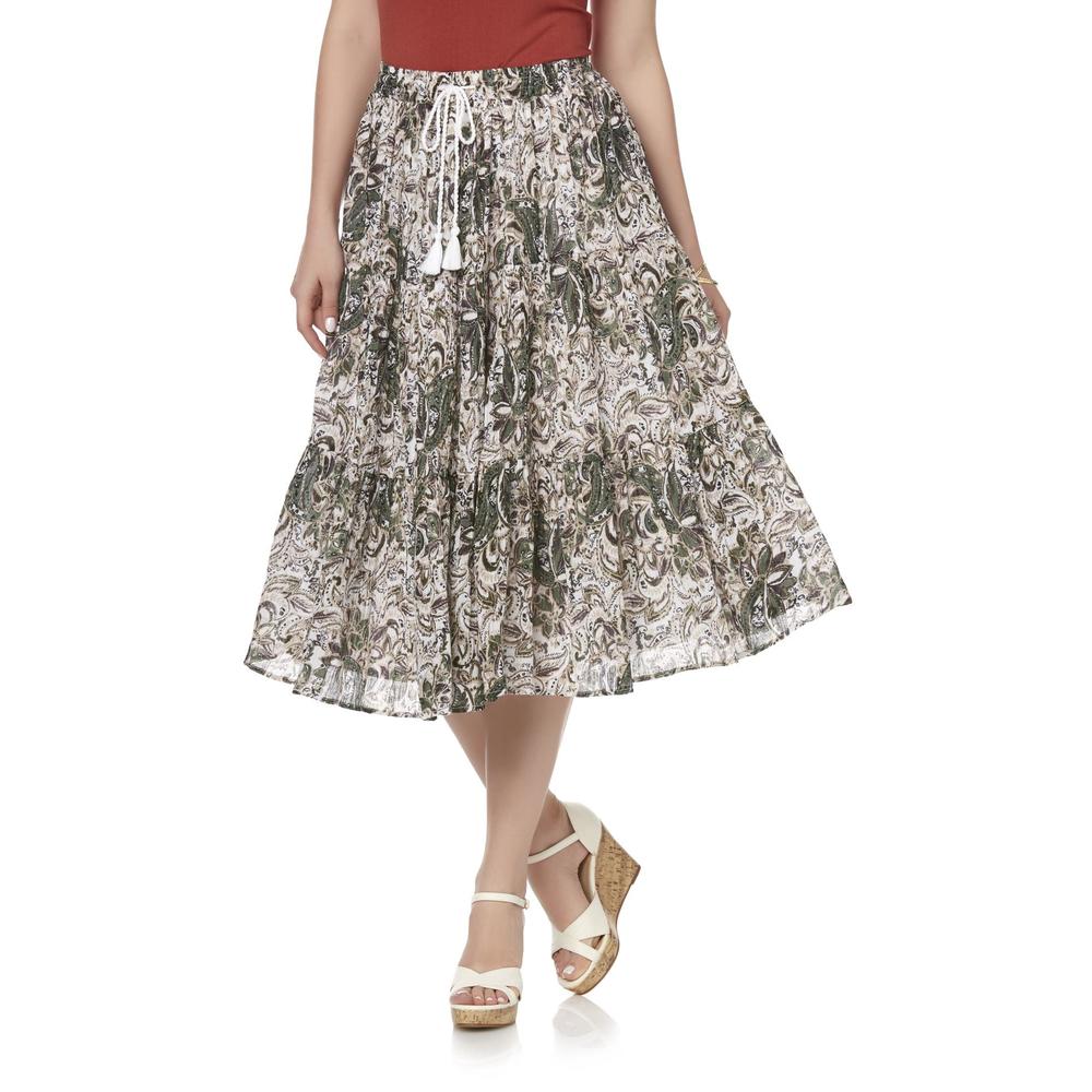 Laura Scott Women's Crinkle Skirt - Floral