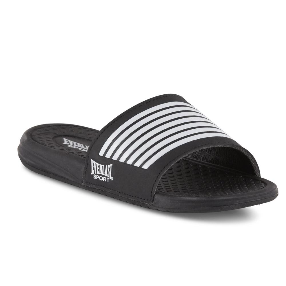 Everlast&reg; Sport Boys' Hoop Black Striped Athletic Slide Sandal
