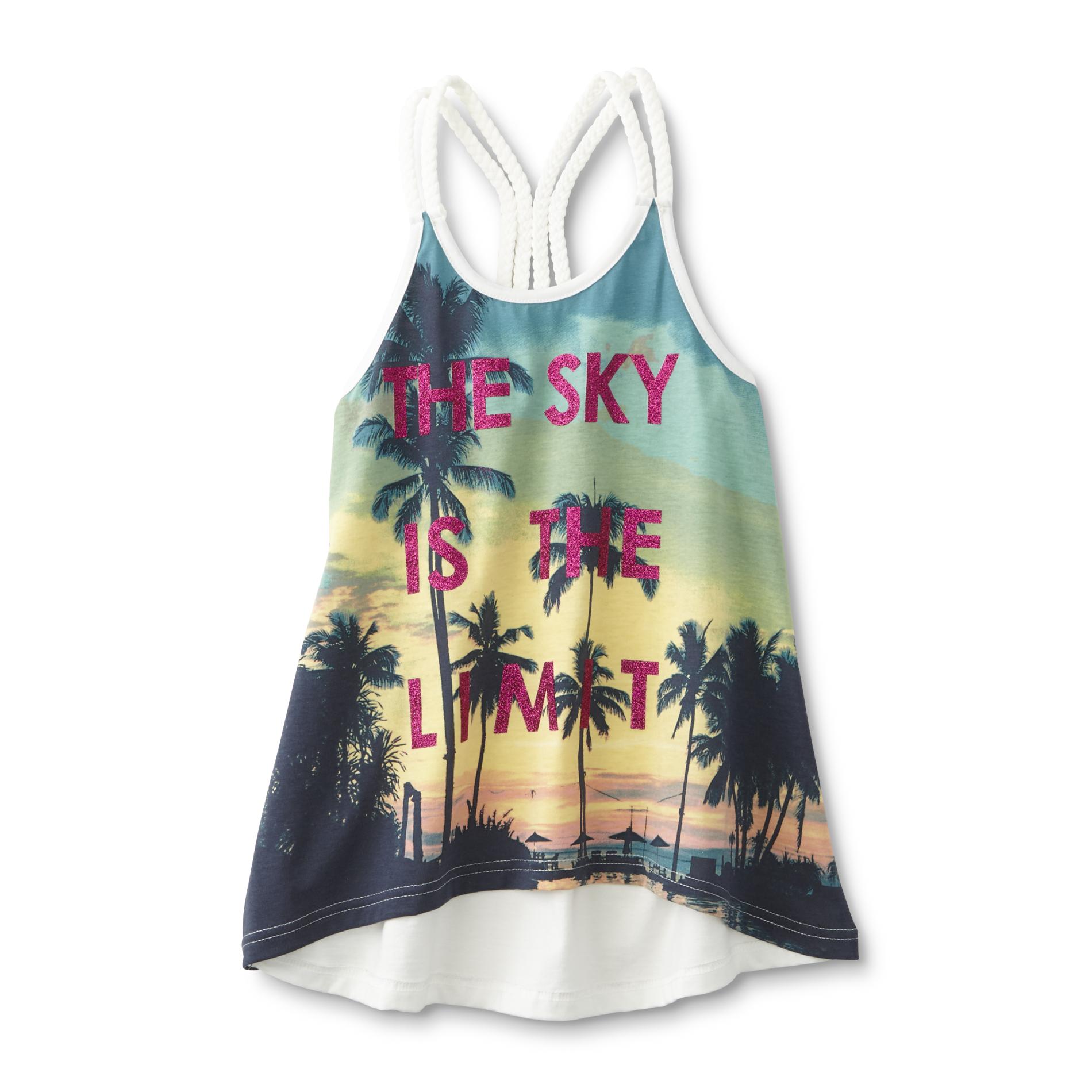 Canyon River Blues Girl's Embellished Tank Top - Tropical