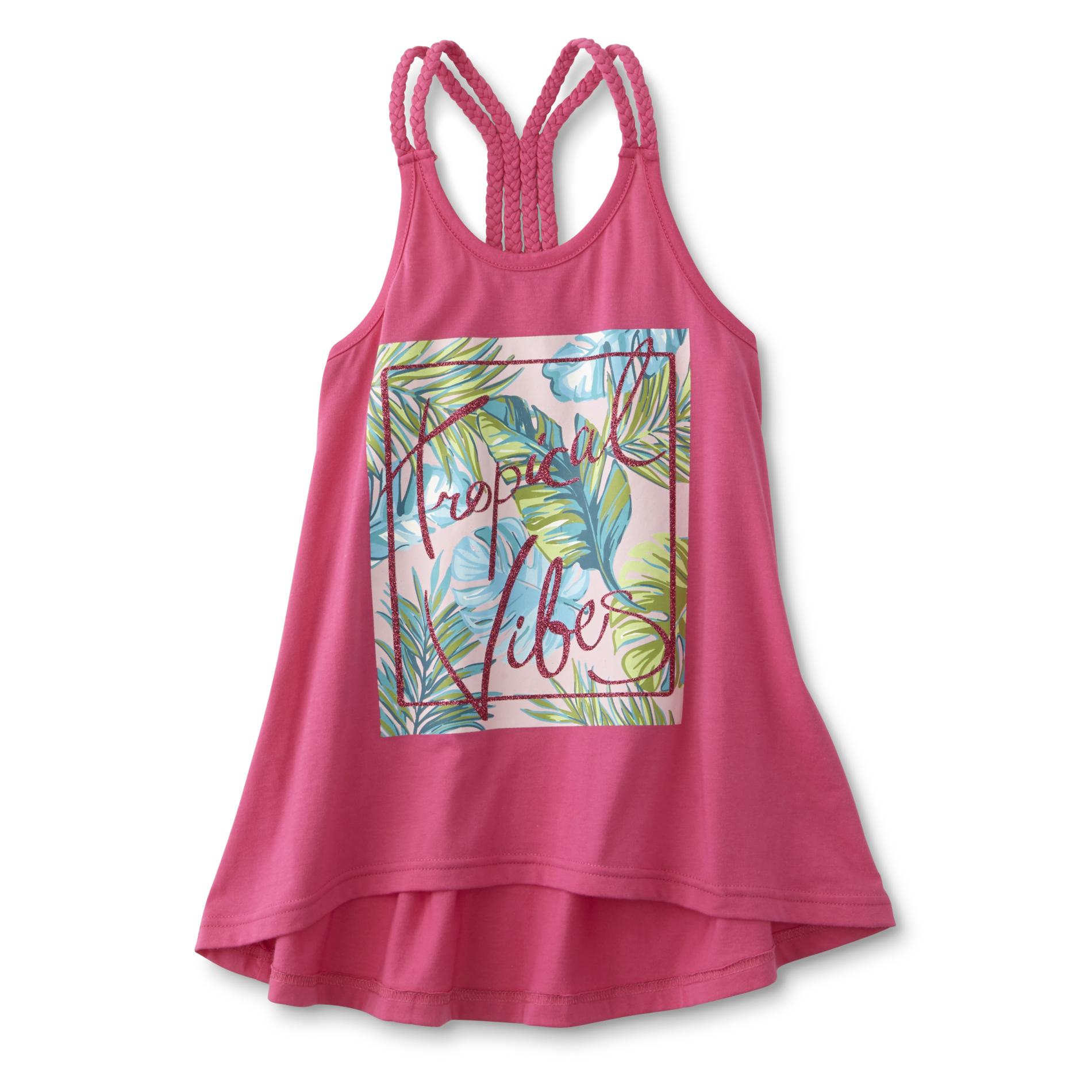 Canyon River Blues Girl's Embellished Tank Top - Tropical Life