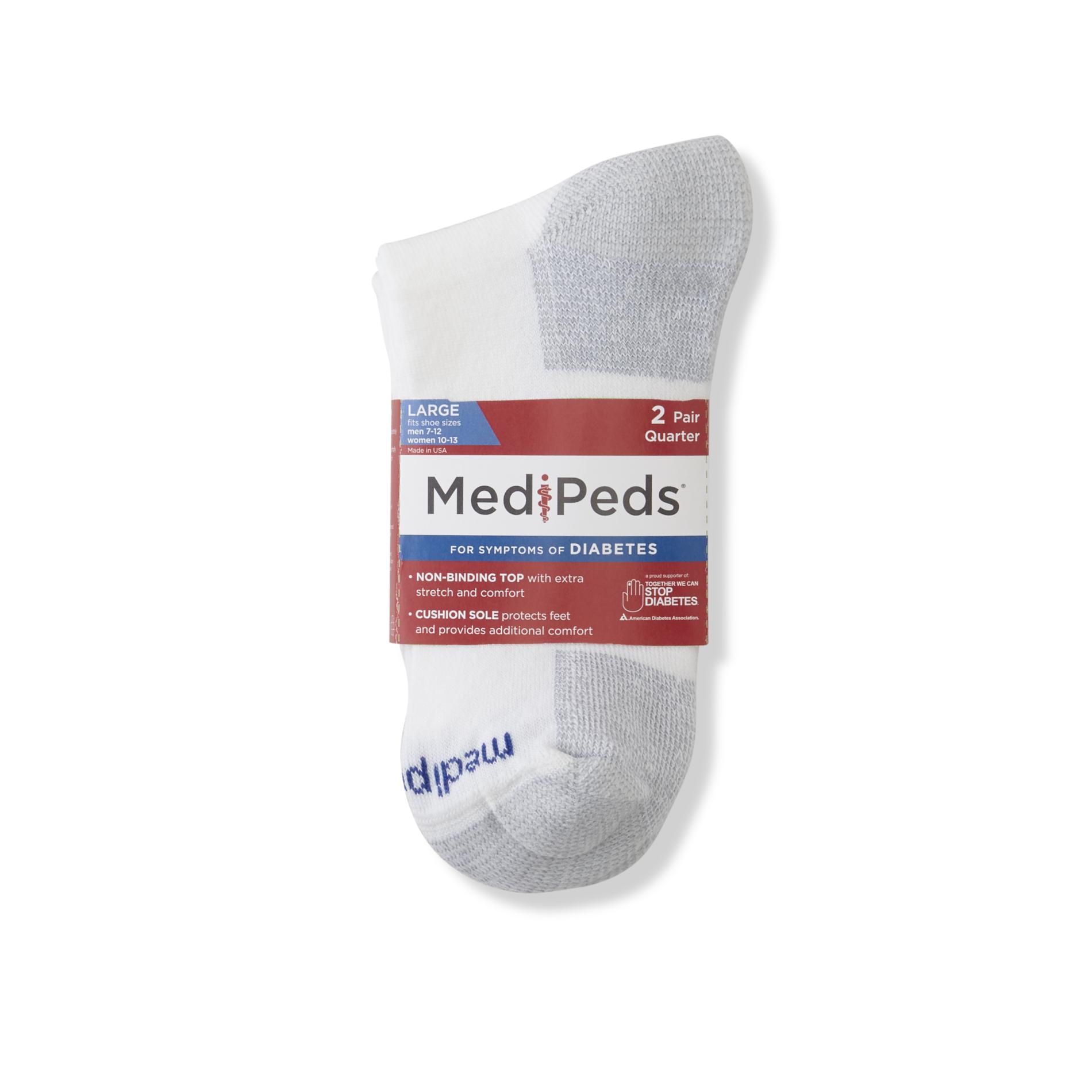 MediPeds 2Pairs Diabetic Quarter Socks Shop Your Way Online