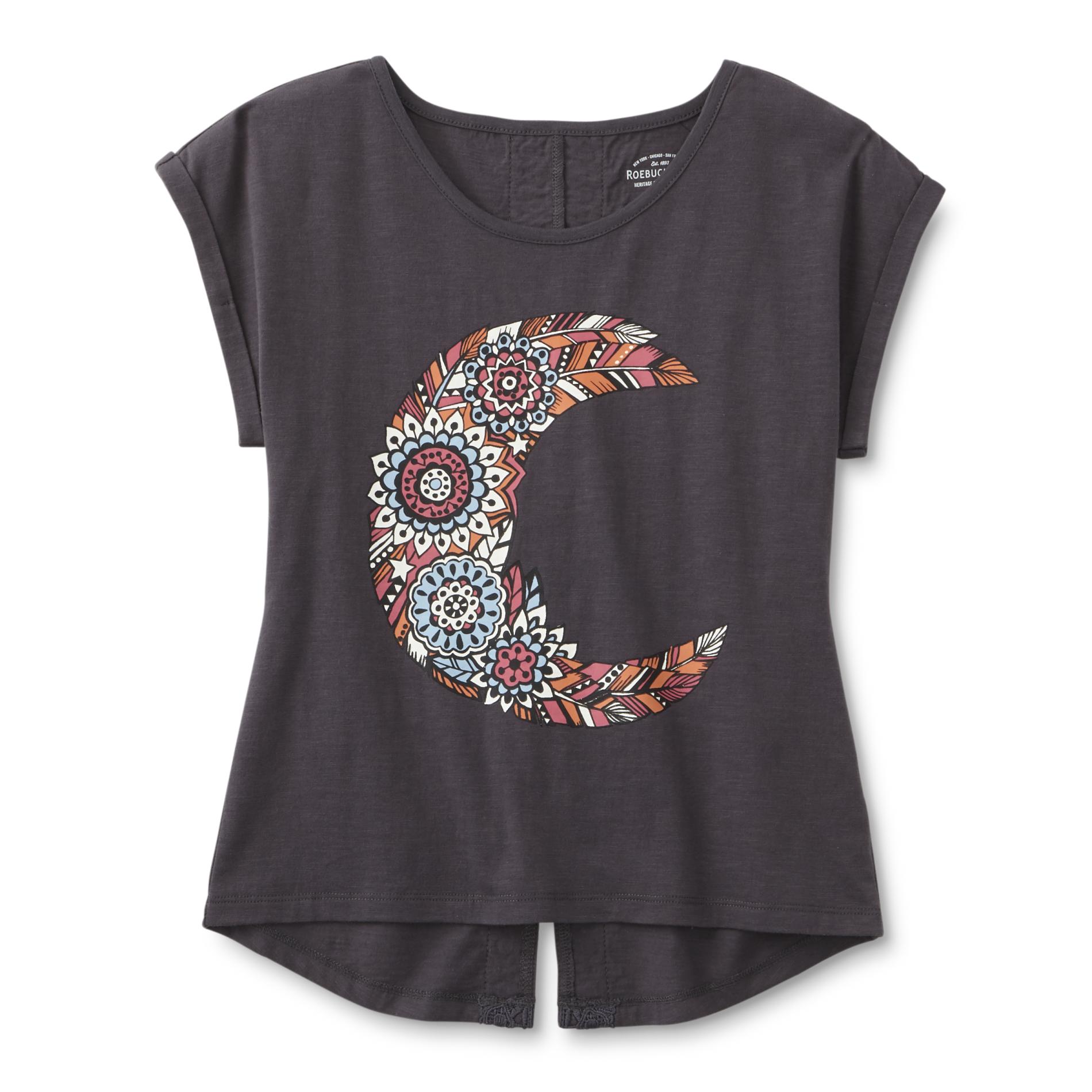 ROEBUCK & CO R1893 Girl's Graphic T-Shirt - Tribal Print Moon