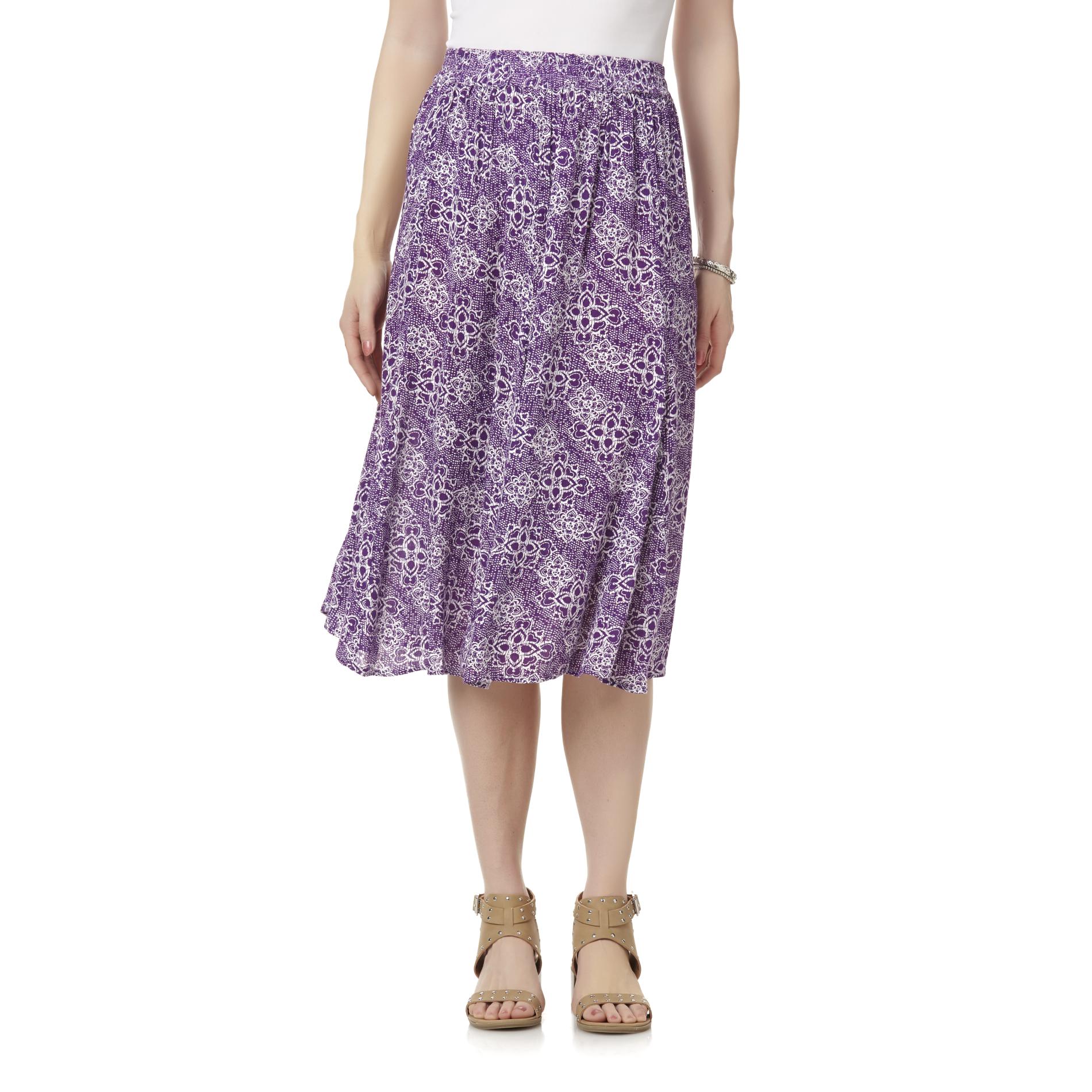 Laura Scott Women's Crepon Skirt - Floral