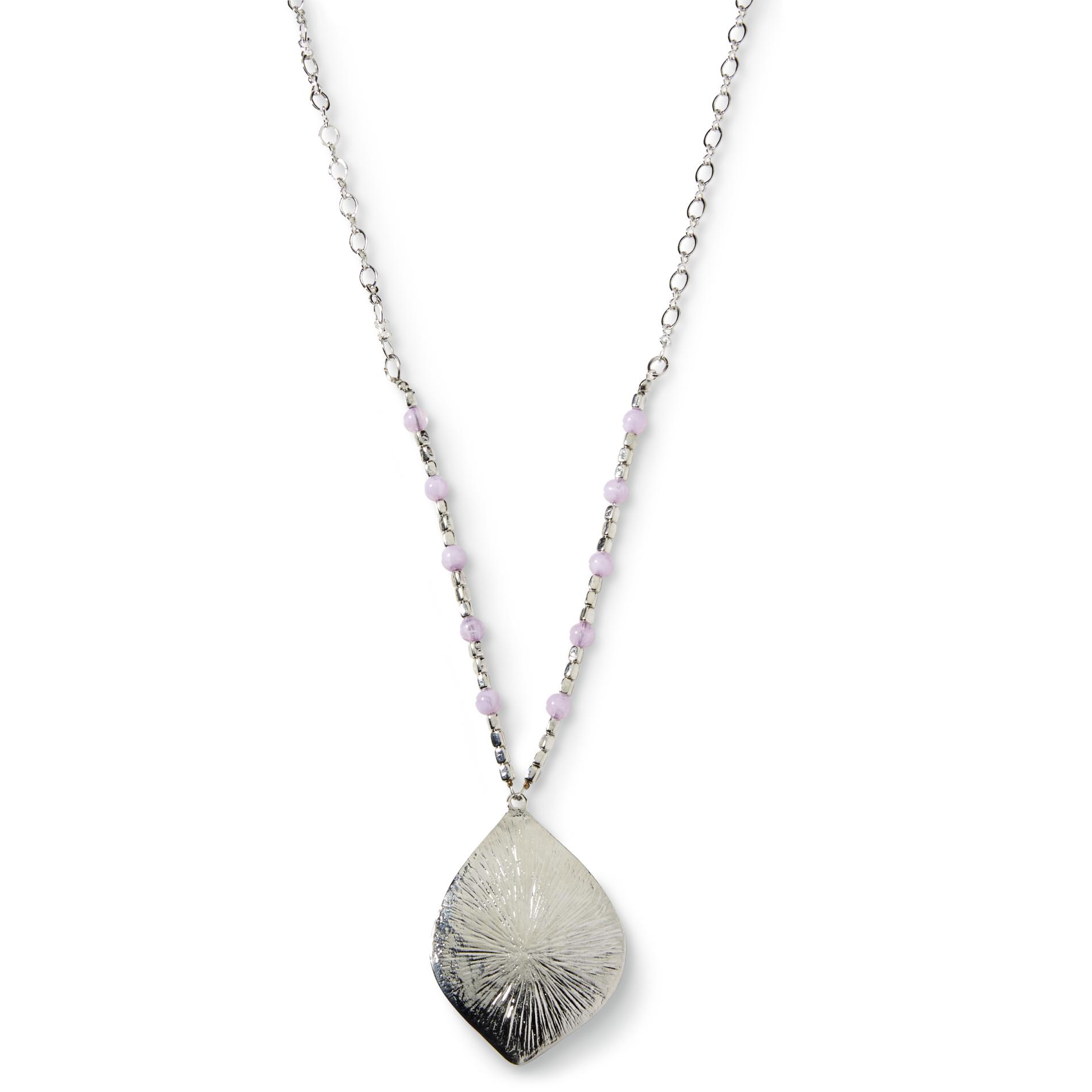 Jaclyn Smith Women's Silvertone Pendant Necklace