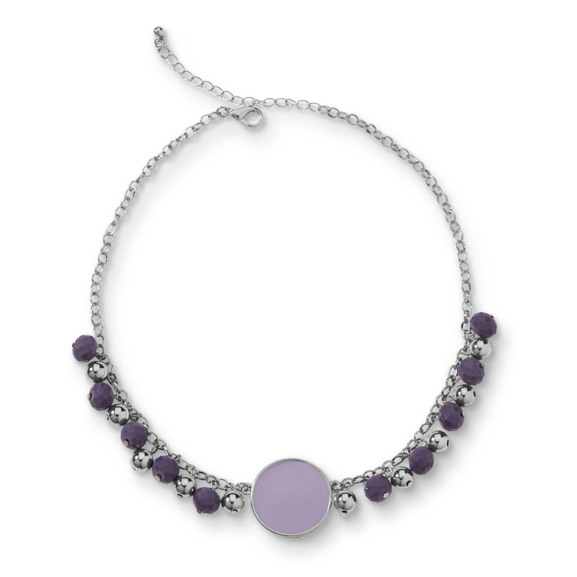 Jaclyn Smith Women's Silvertone Cluster Necklace