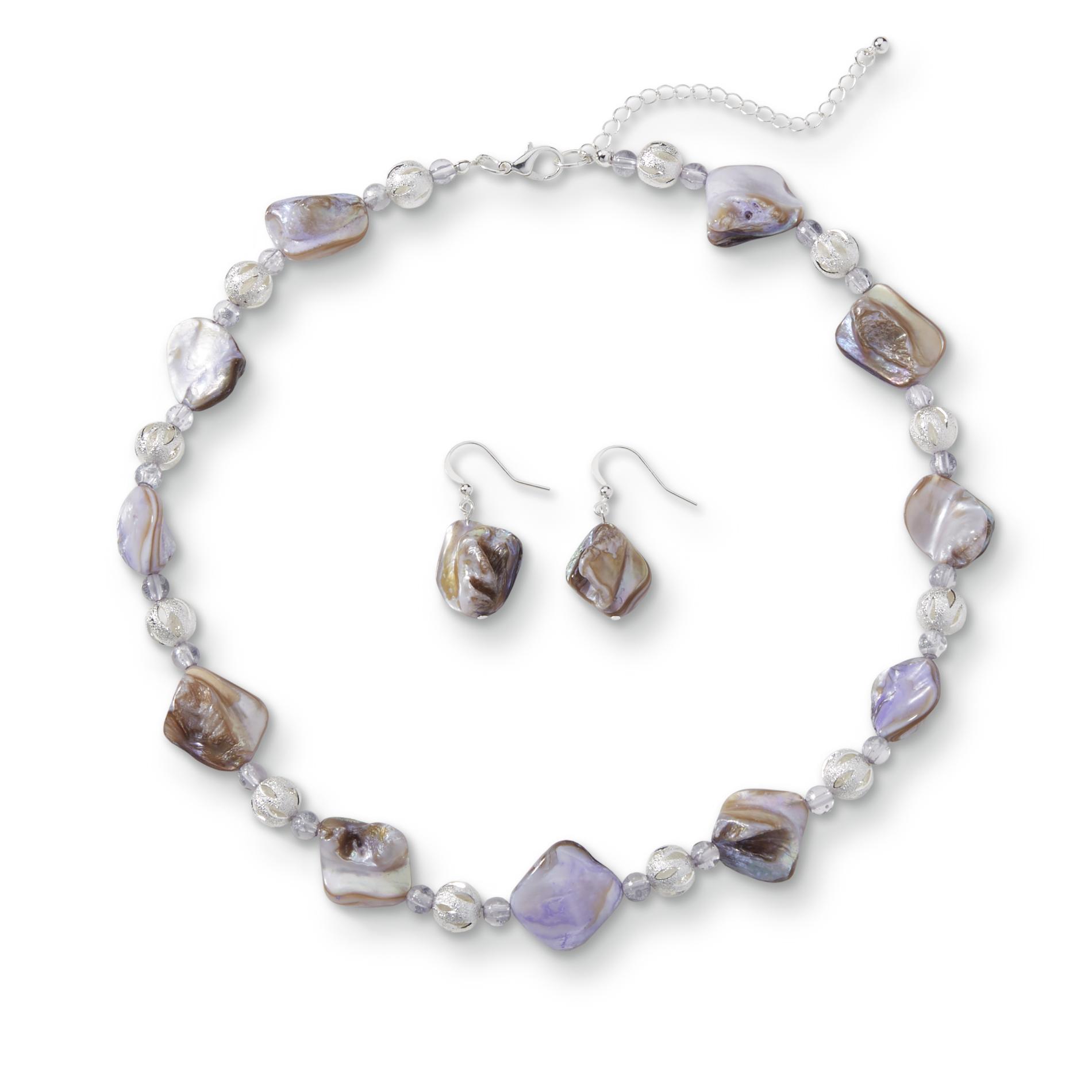 Jaclyn Smith Women's Beaded Necklace & Drop Earrings