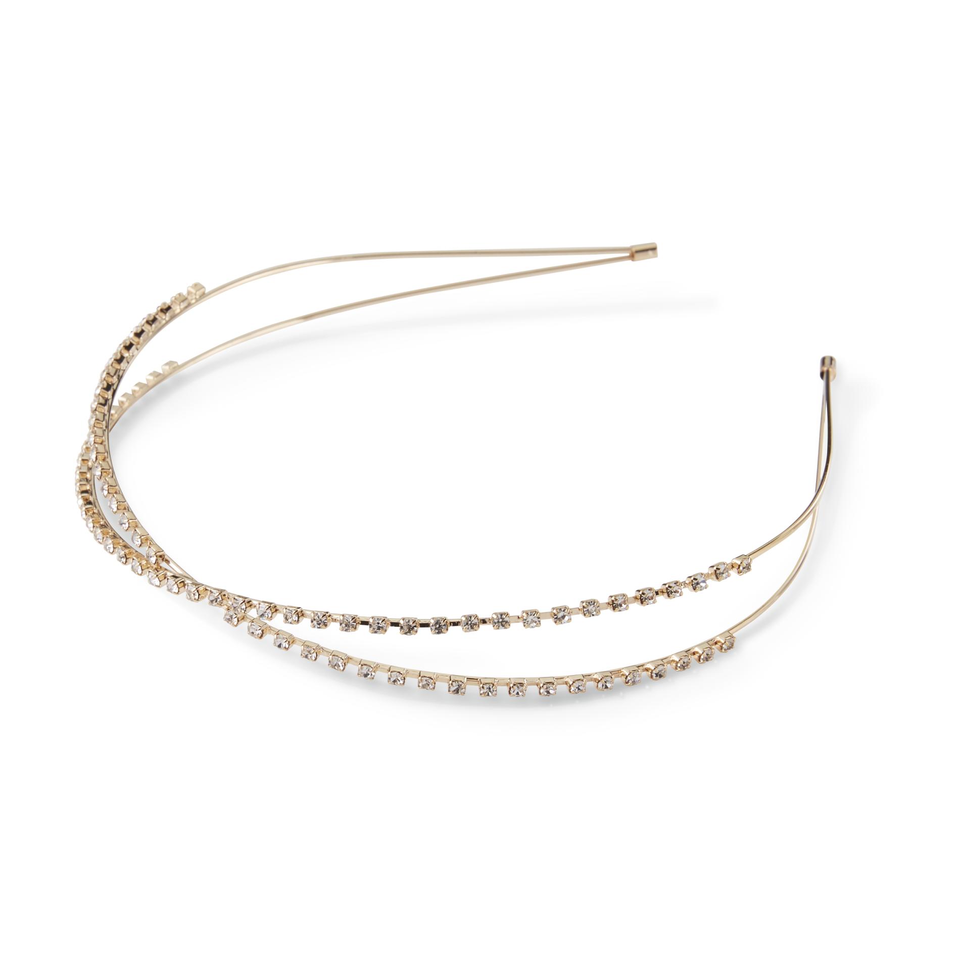 Attention Women's Dual Goldtone Headband, Grey Attention Women's Dual Goldtone Headband, Grey