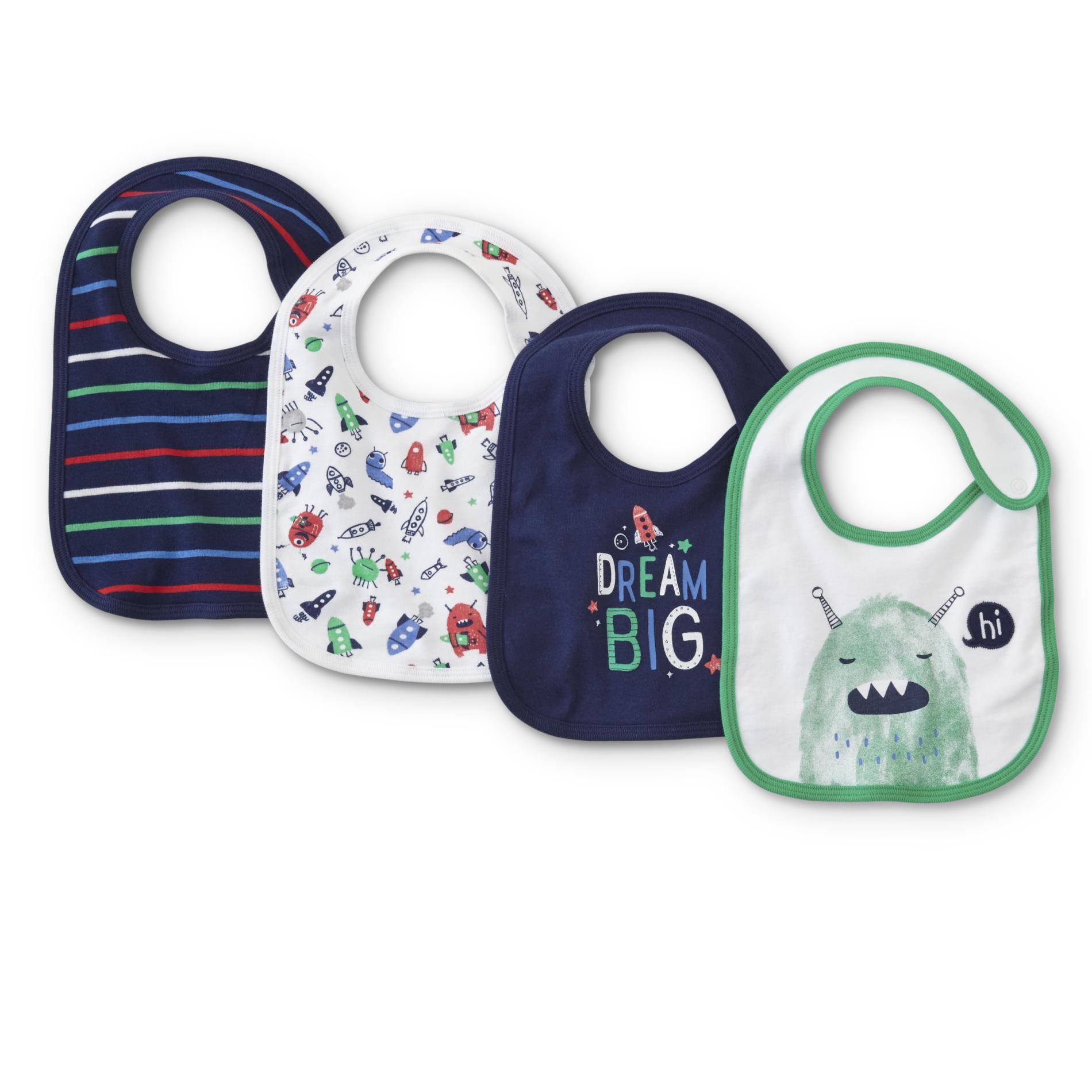 Little Wonders Infant Boys' 4-Pack Bibs - Outer Space