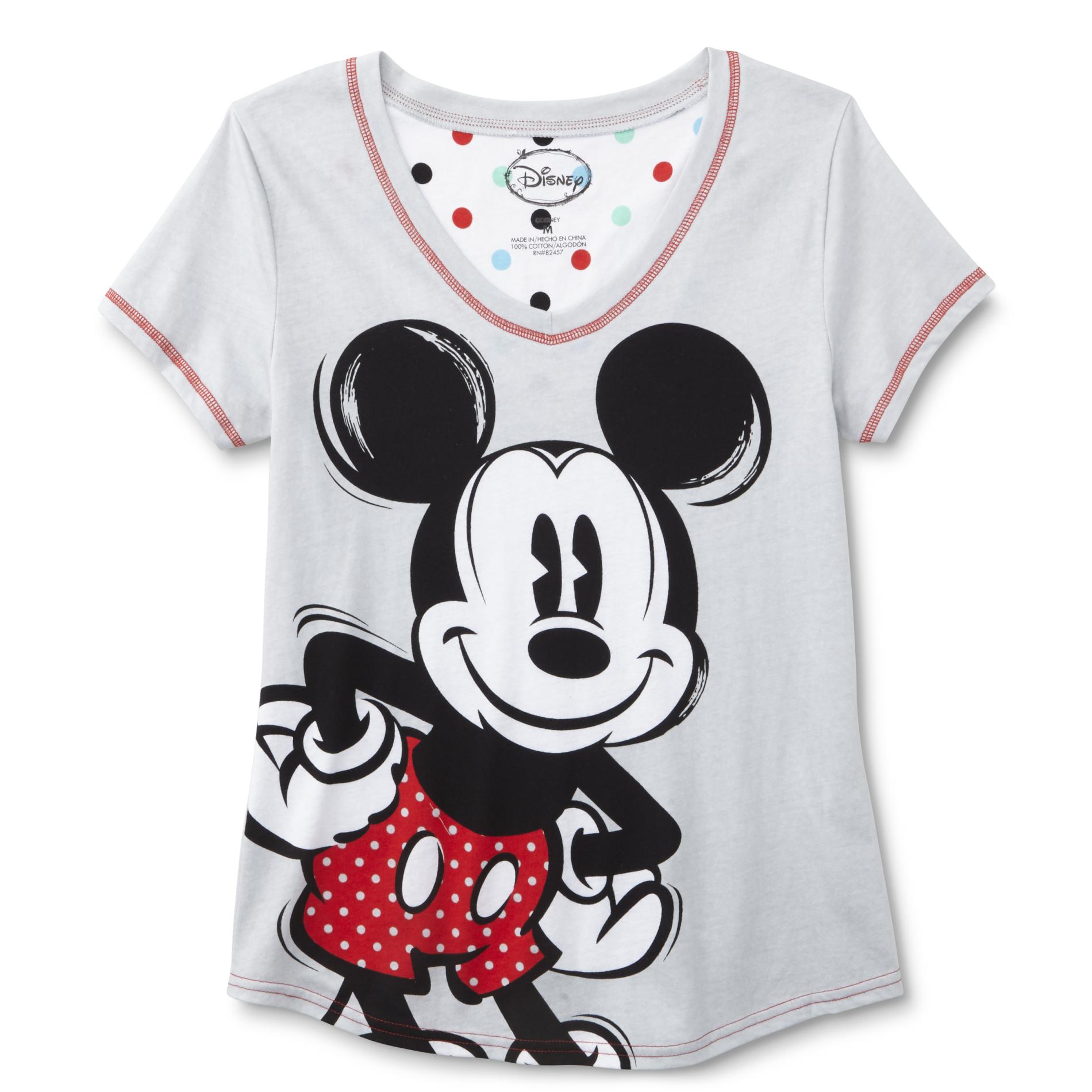 Disney Mickey Mouse Women's Plus Short-Sleeve Pajama T-Shirt
