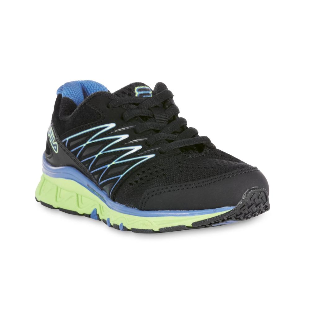 Fila Boy's Gallactic Black/Blue/Green Running Shoe