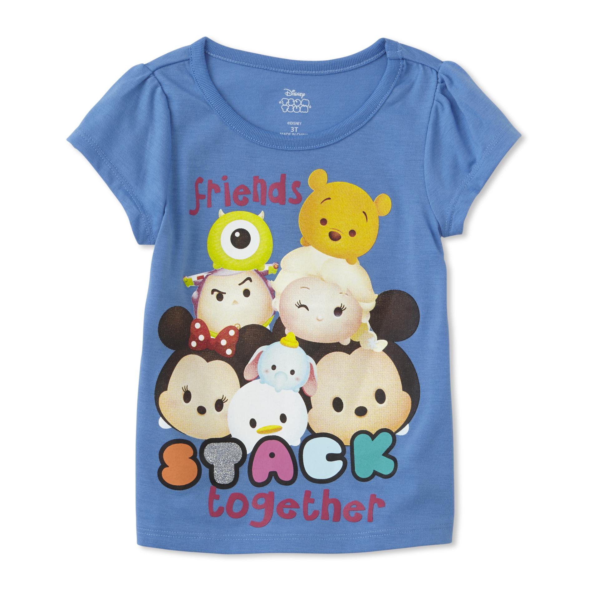 Disney Tsum Tsum Toddler Girls' Graphic T-Shirt - Stack Together