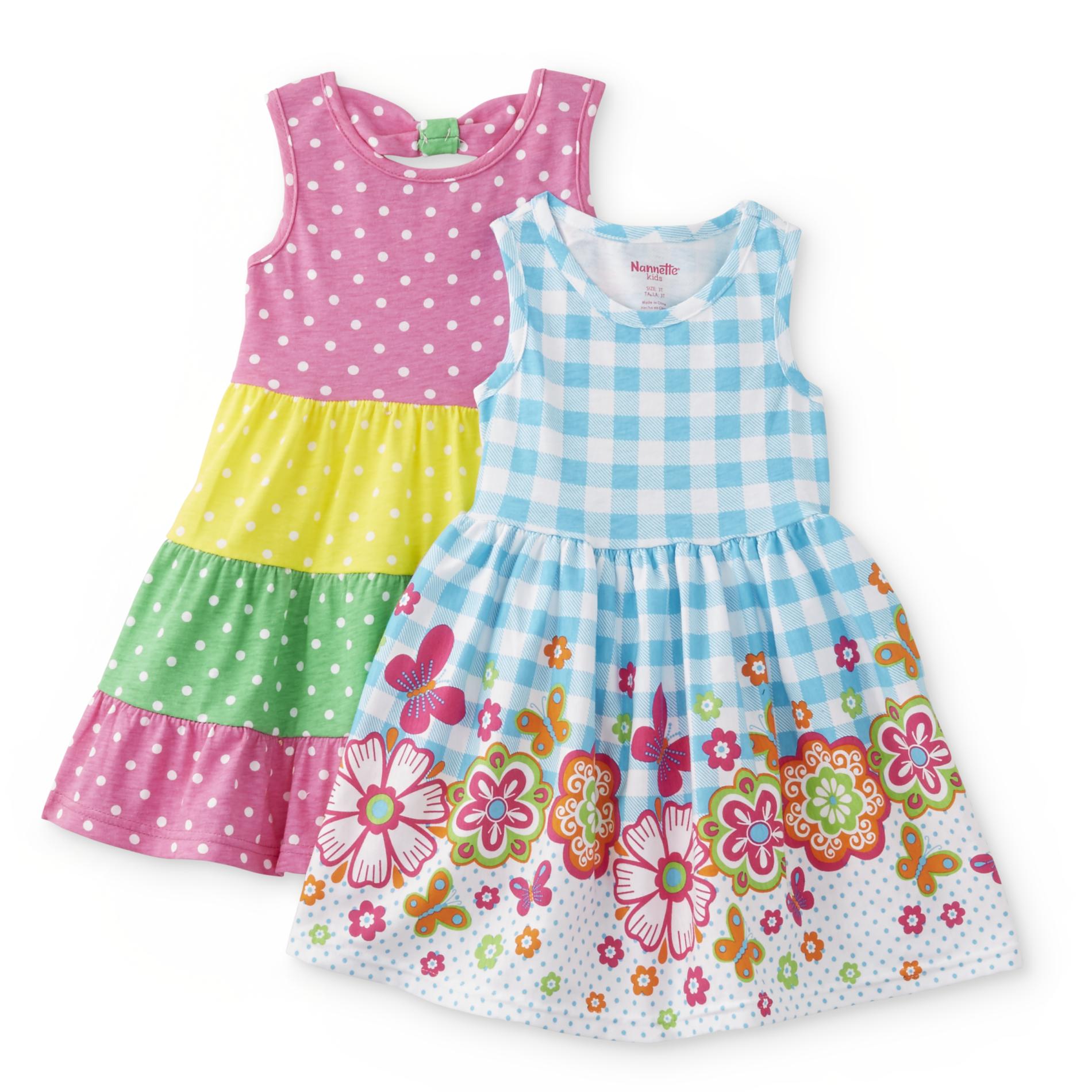 Toddler Girls' 2-Pack Sundresses - Polka Dot & Floral