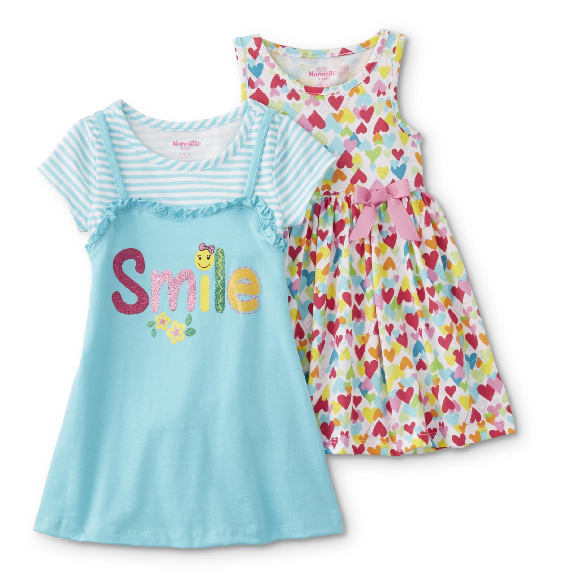 Toddler Girls' 2-Pack Dresses - Smile & Hearts