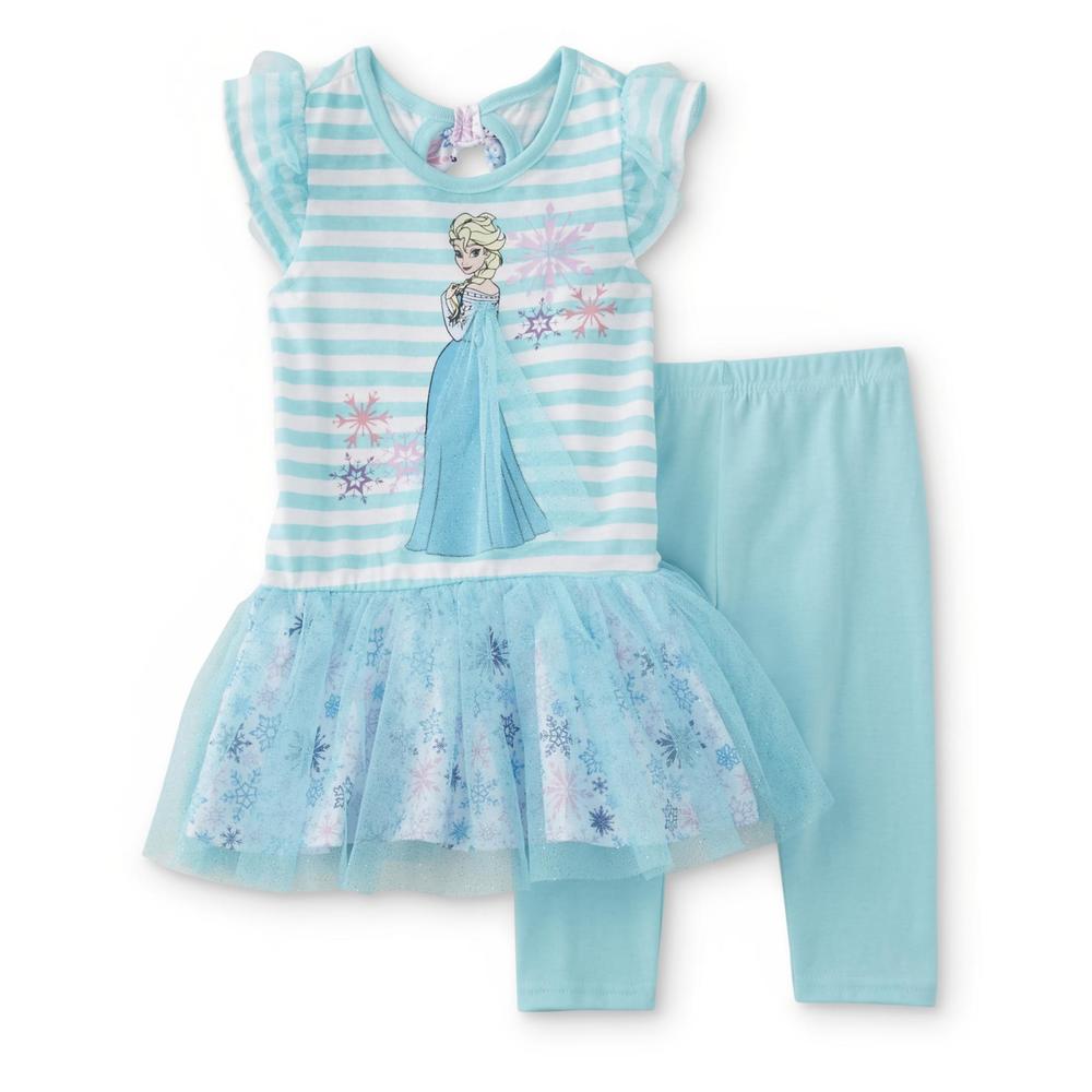 Disney Frozen Toddler Girls' Dress & Capri Leggings - Elsa