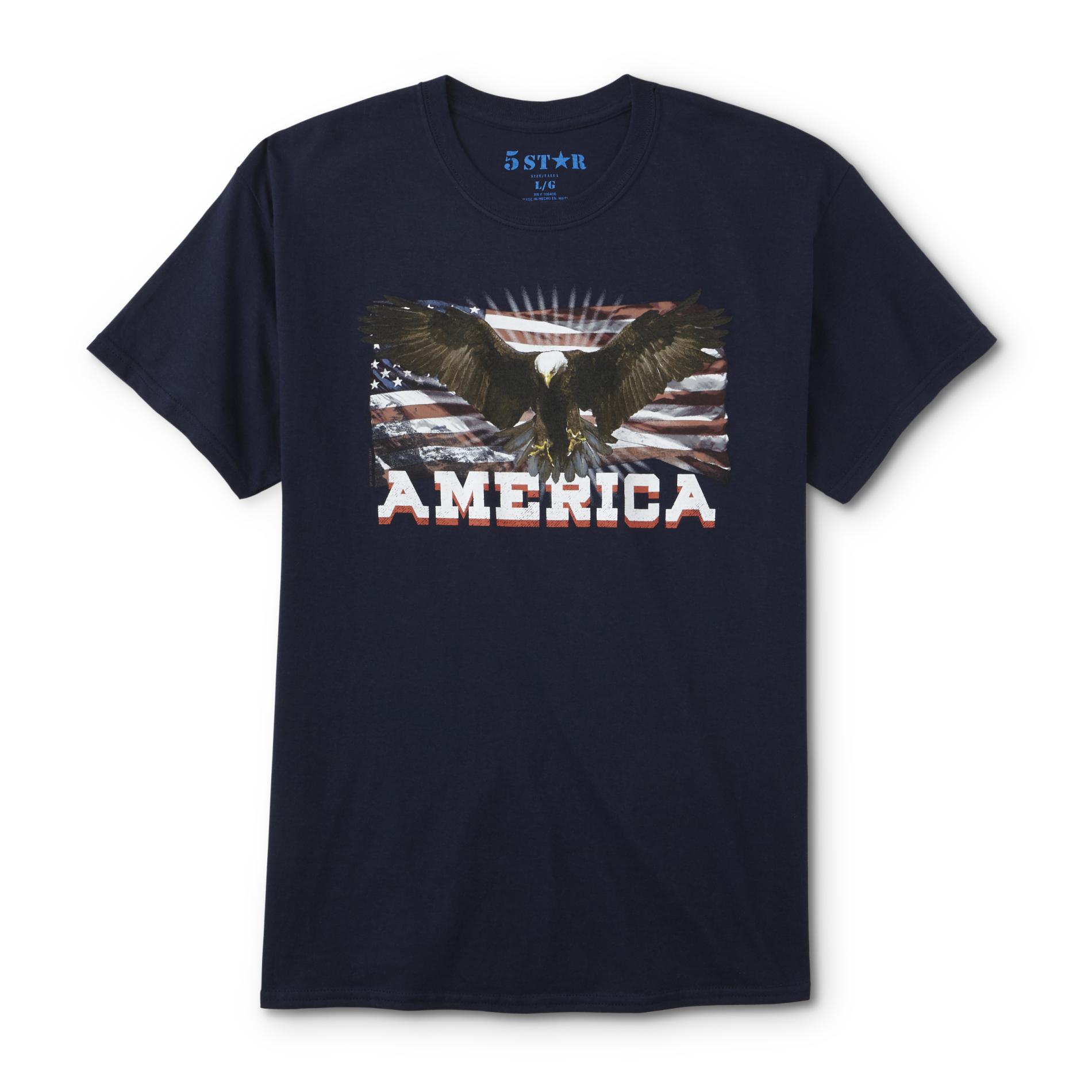 Men's Graphic T-Shirt - American Flag & Eagle