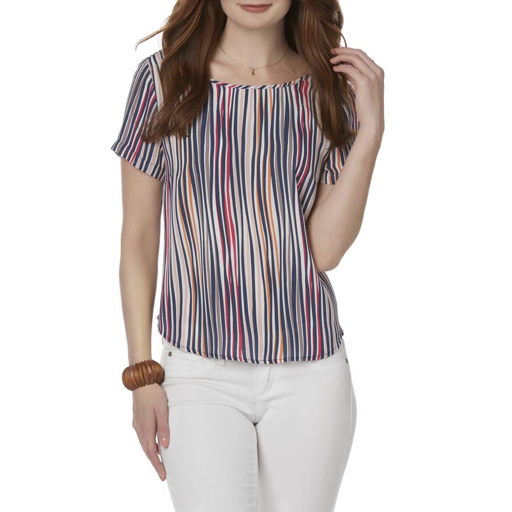 Simply Styled Women's Crepe Blouse - Striped