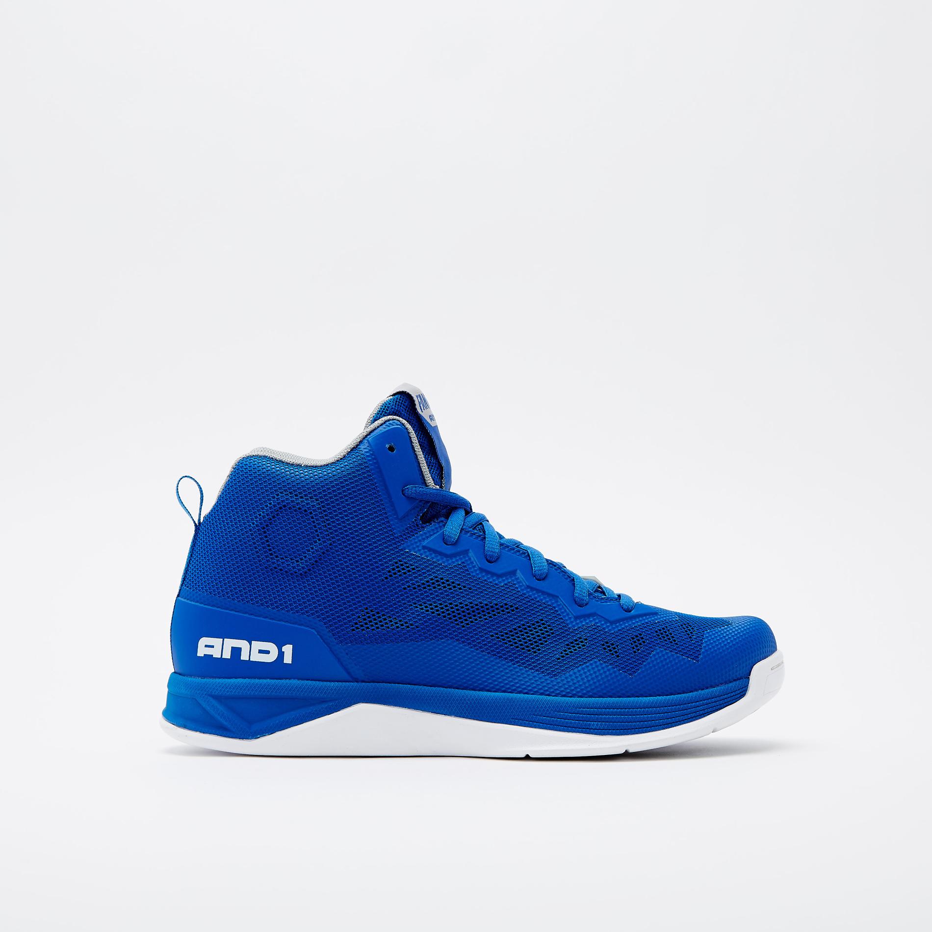 AND 1 Men's Fantom II Blue/White High-Top Basketball Shoe