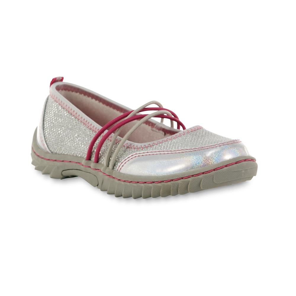 Canyon River Blues Girl's Kerry Silver/Pink Glitter Slip-On Athleisure Shoe