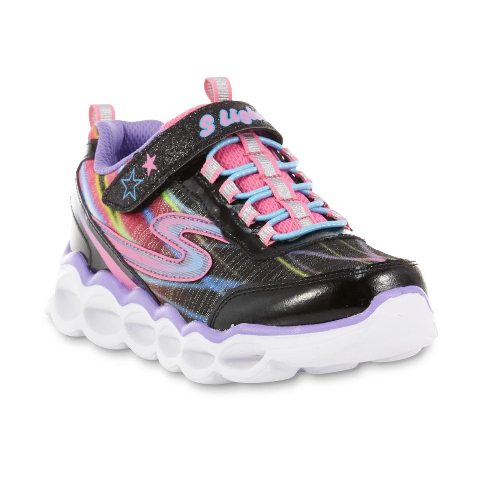 Skechers Girl's S Lights Lumos Black Light-Up Athletic Shoe