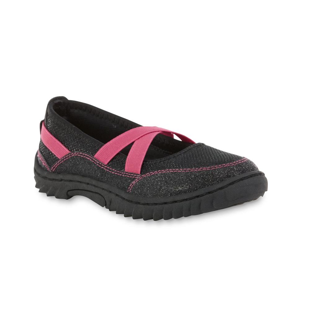 Canyon River Blues Girl's Kiara Black/Pink Glitter Slip-On Athleisure Shoe