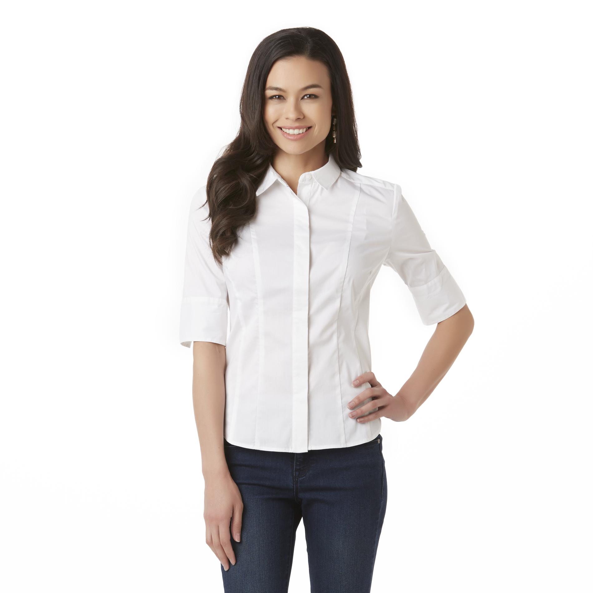 Covington Petite's Elbow Sleeve Fitted Blouse