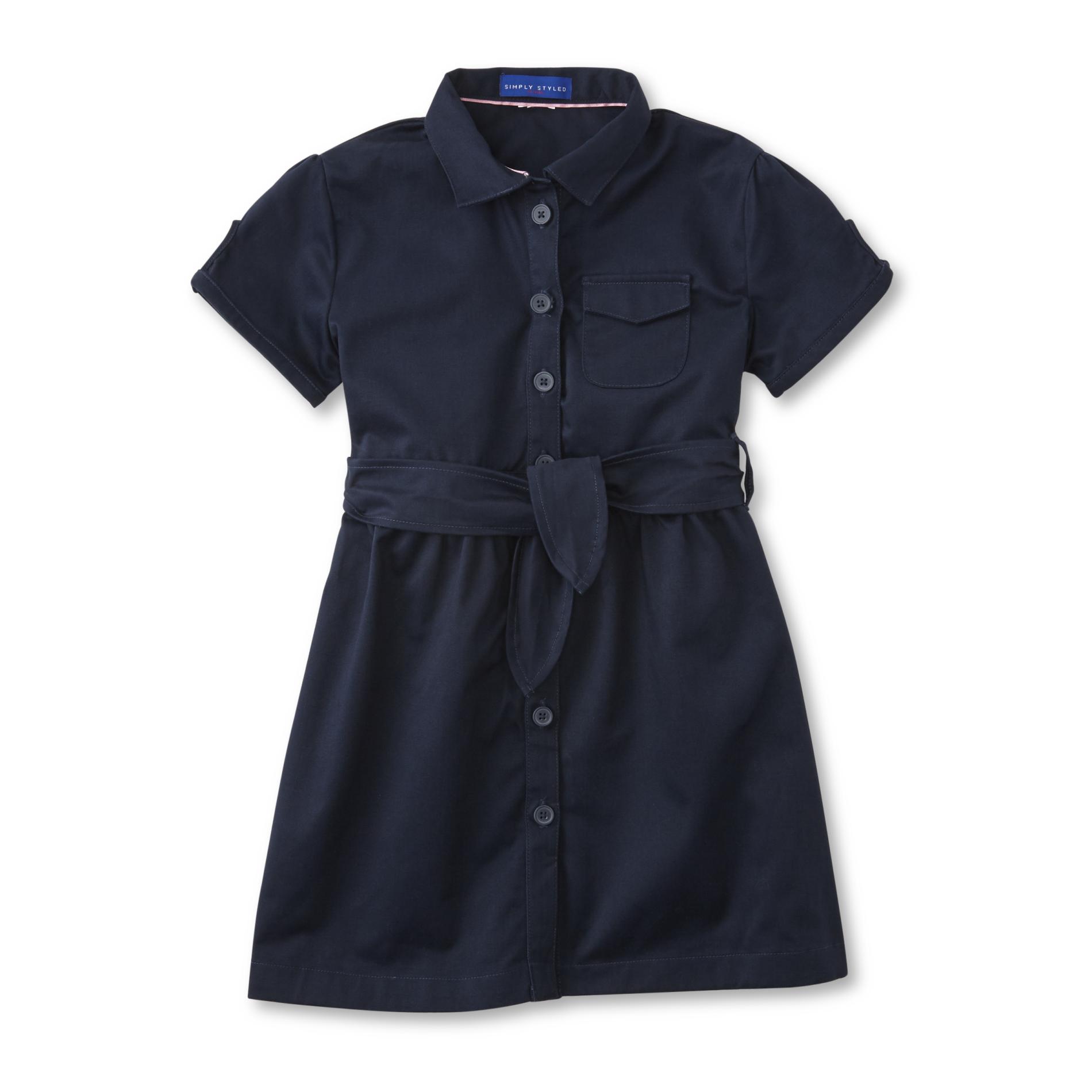 Simply Styled Girls' Plus Belted Shirtdress