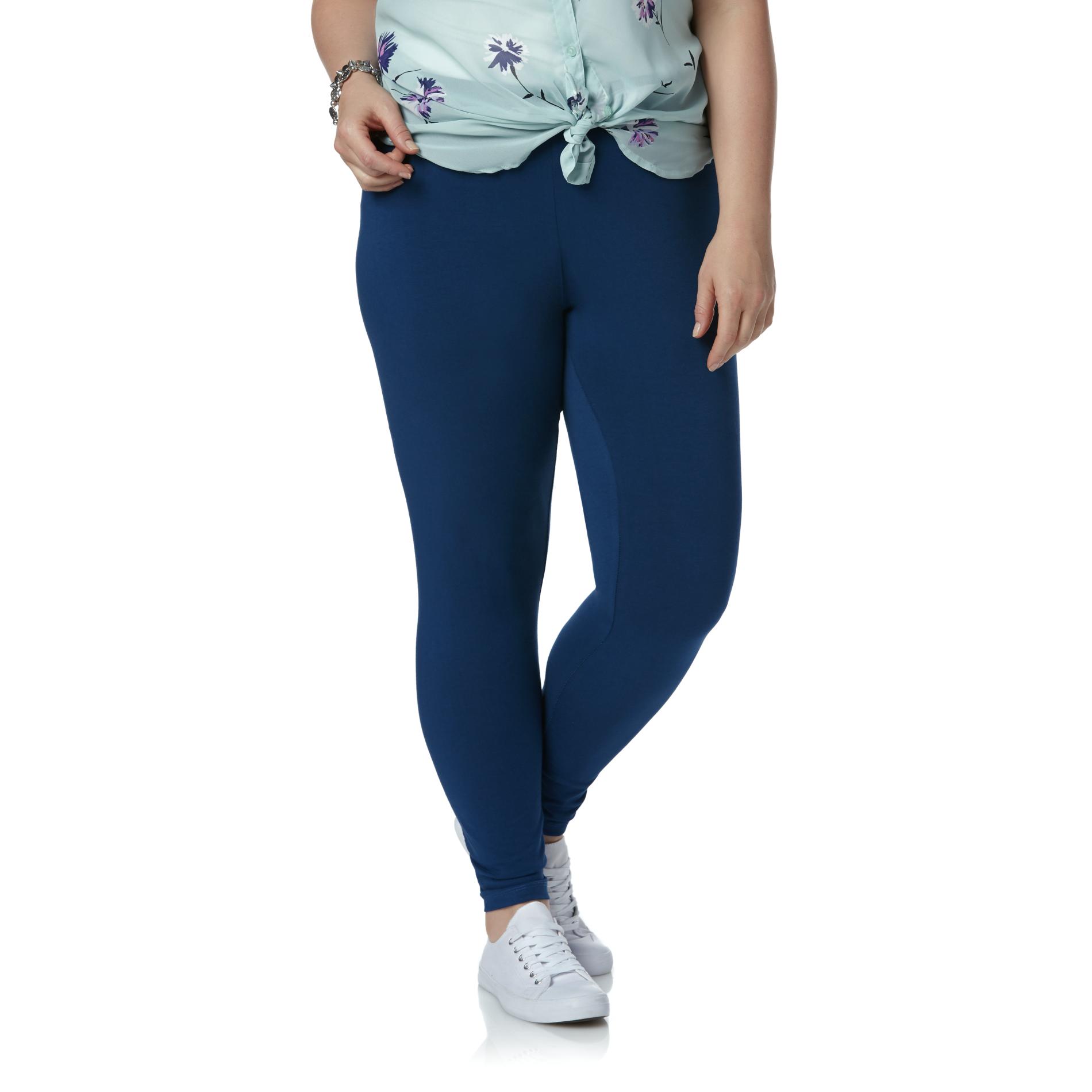 Basic Editions Women's Plus Leggings, Size: 2XL, Poseidon Basic Editions Women's Plus Leggings, Size: 2XL, Poseidon