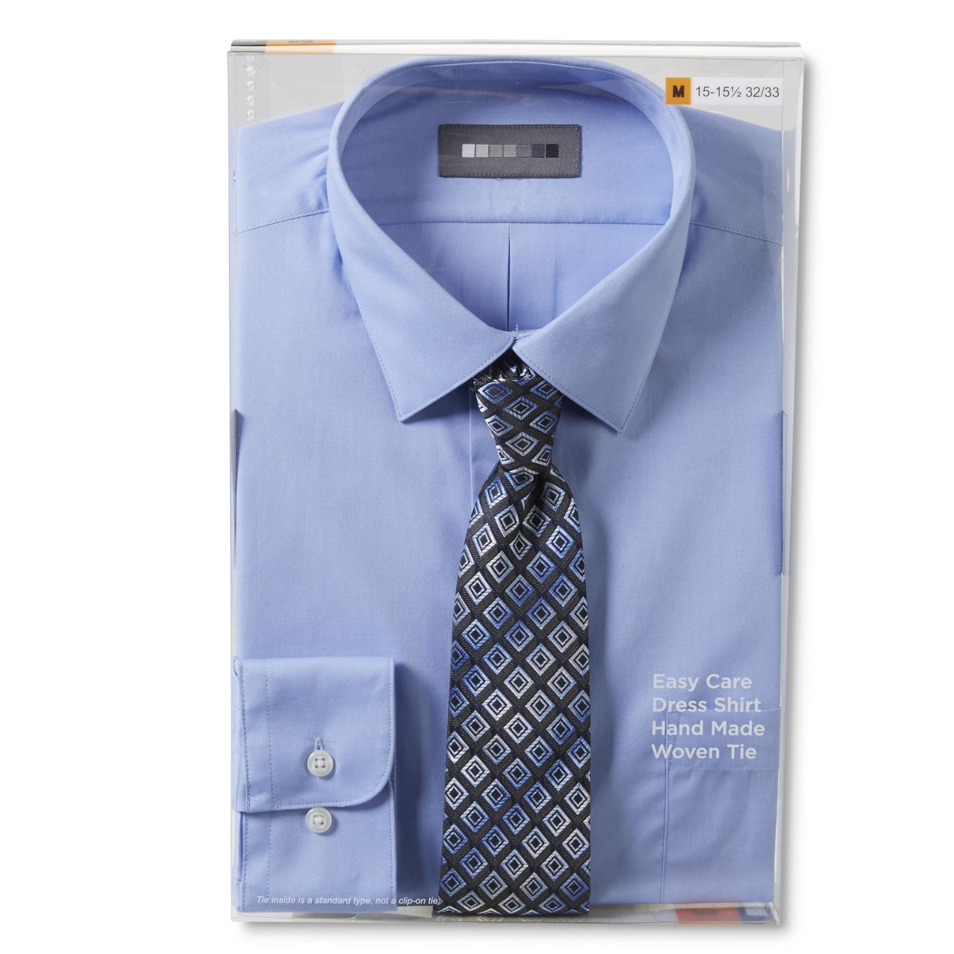 Covington Men's Easy Care Dress Shirt & Necktie - Geometric