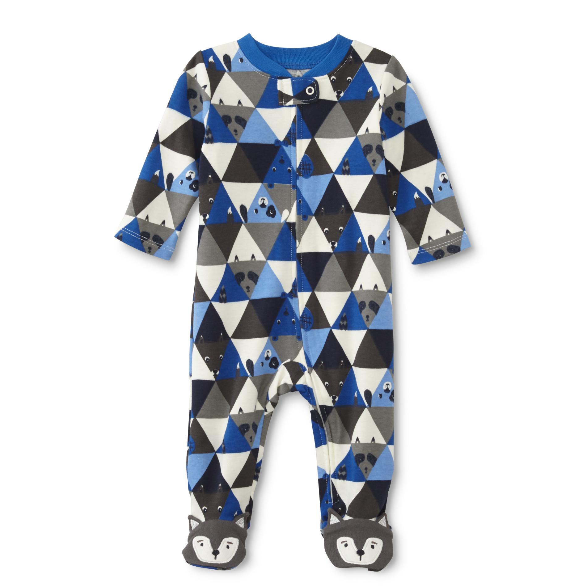 Small Wonders Newborn Boy's Footed Pajamas - Geometric
