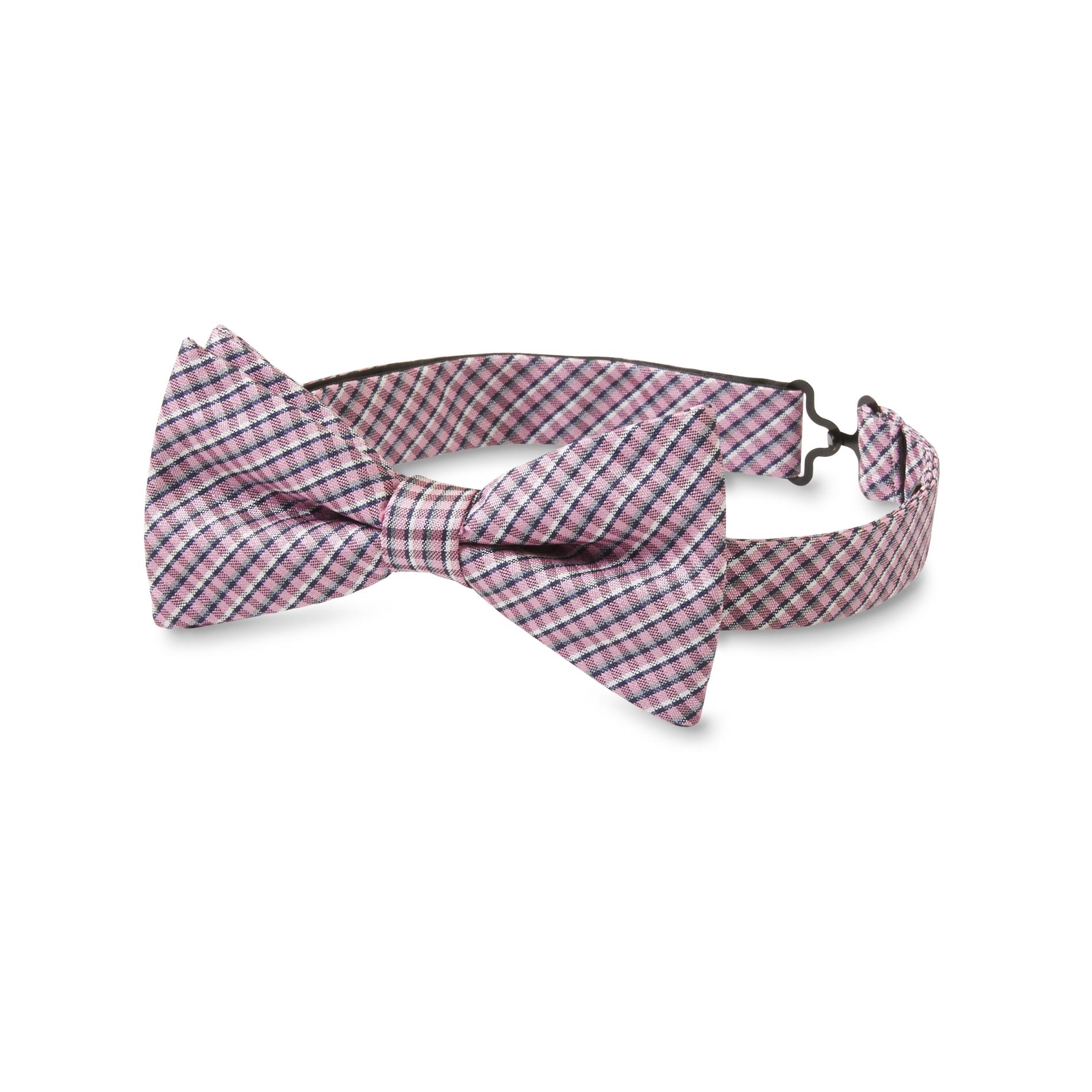 Men's Clip-On Bow Tie - Mini Plaid
