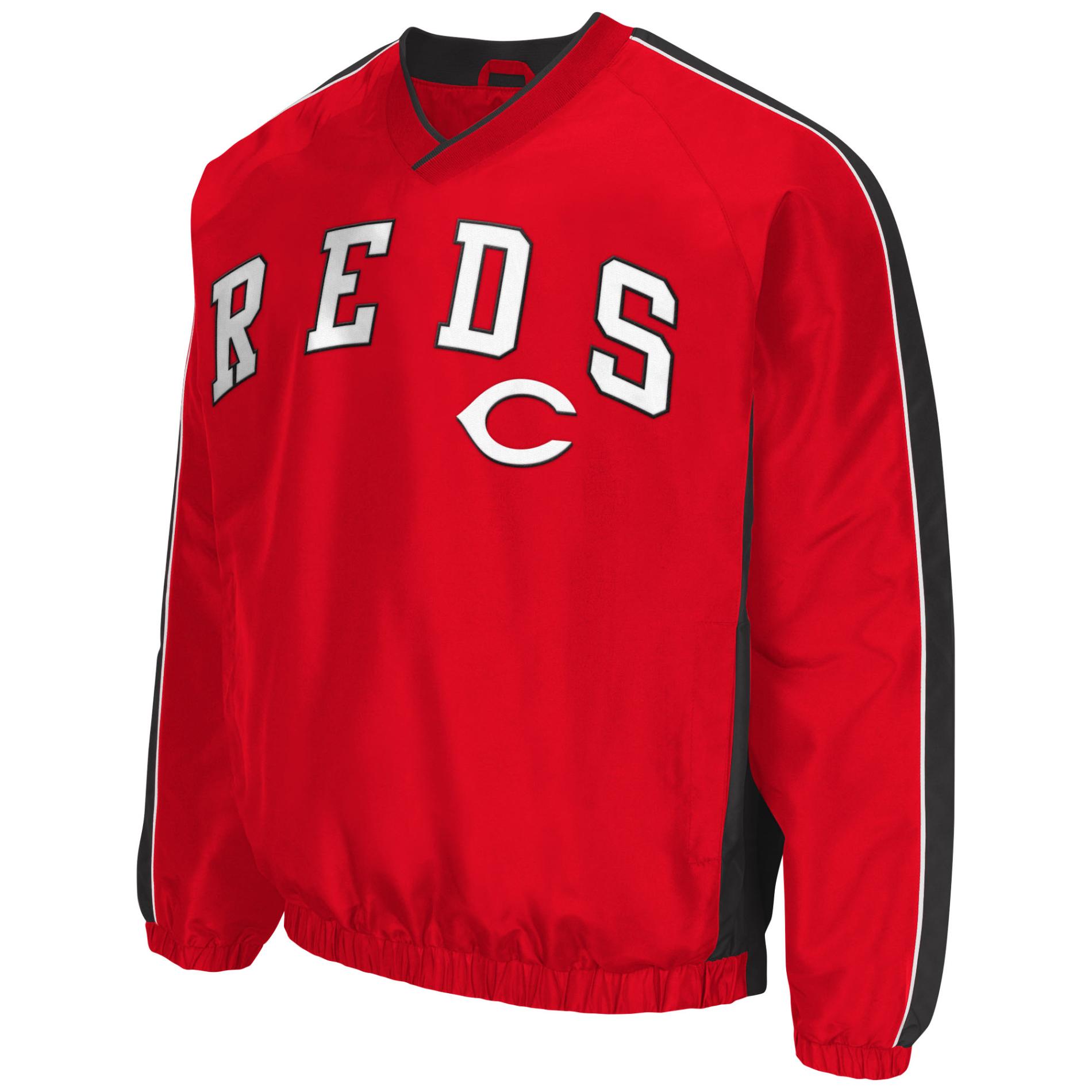 MLB Men's V-Neck Pullover Jacket - Cincinnati Reds