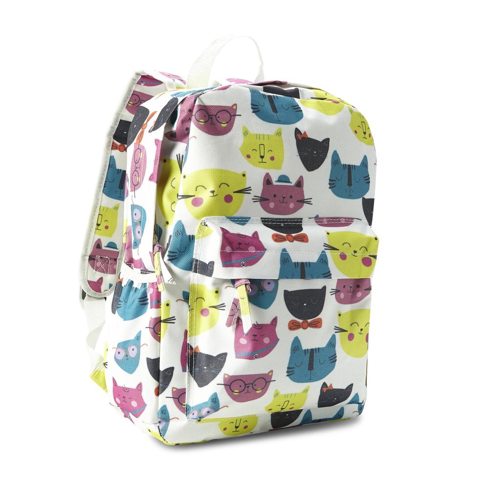 Printed Canvas Backpack - Cat